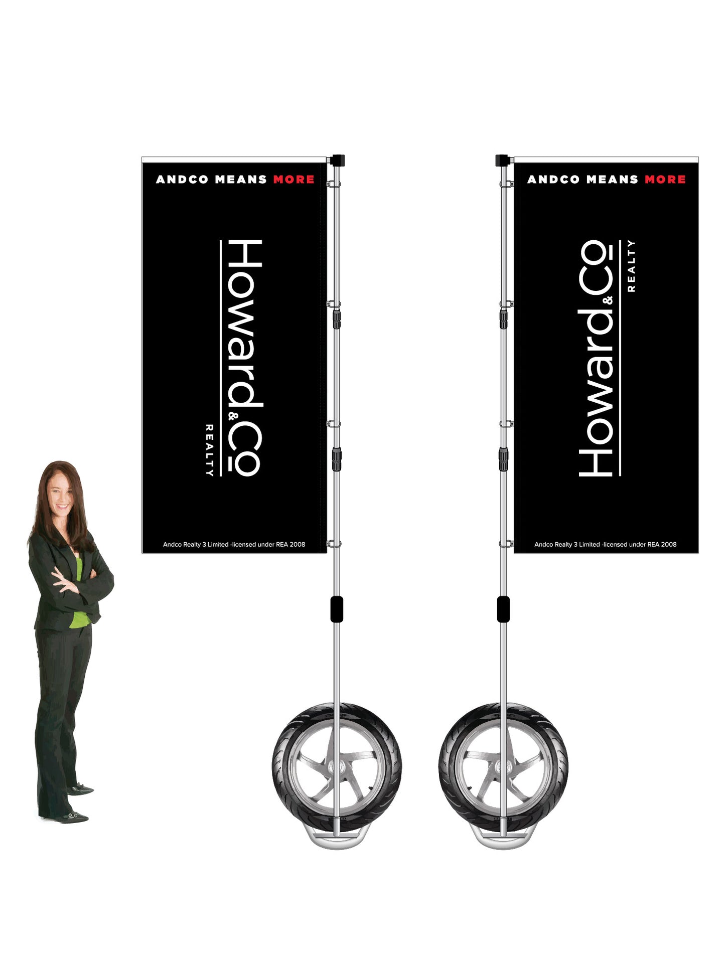 Durapole XT Flag and Display Double-Sided || AndCo REAL ESTATE