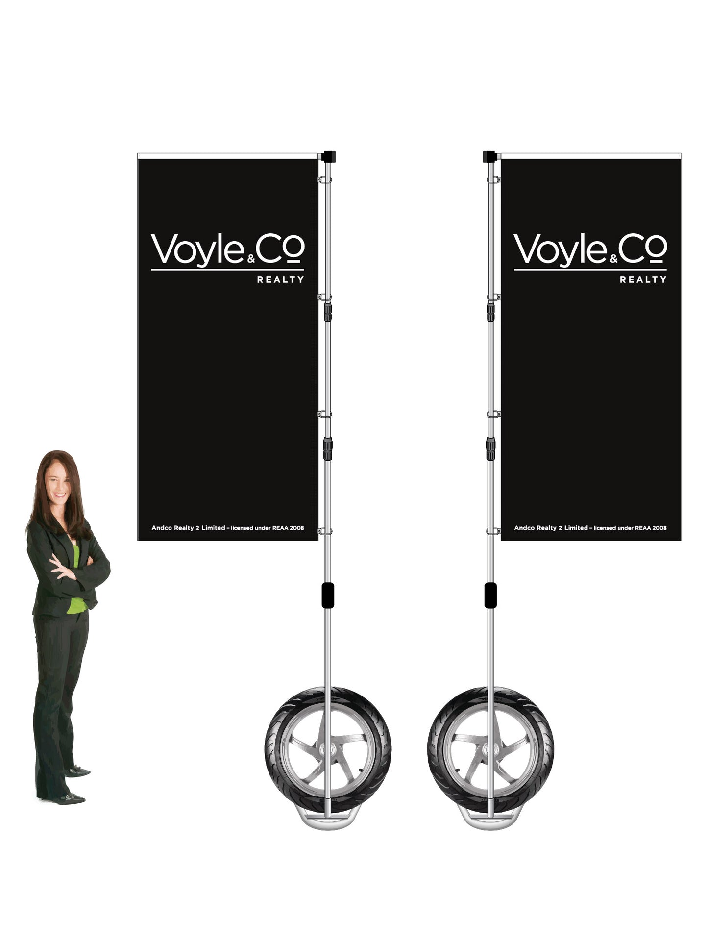 Durapole XT Flag and Display Double-Sided || AndCo REAL ESTATE