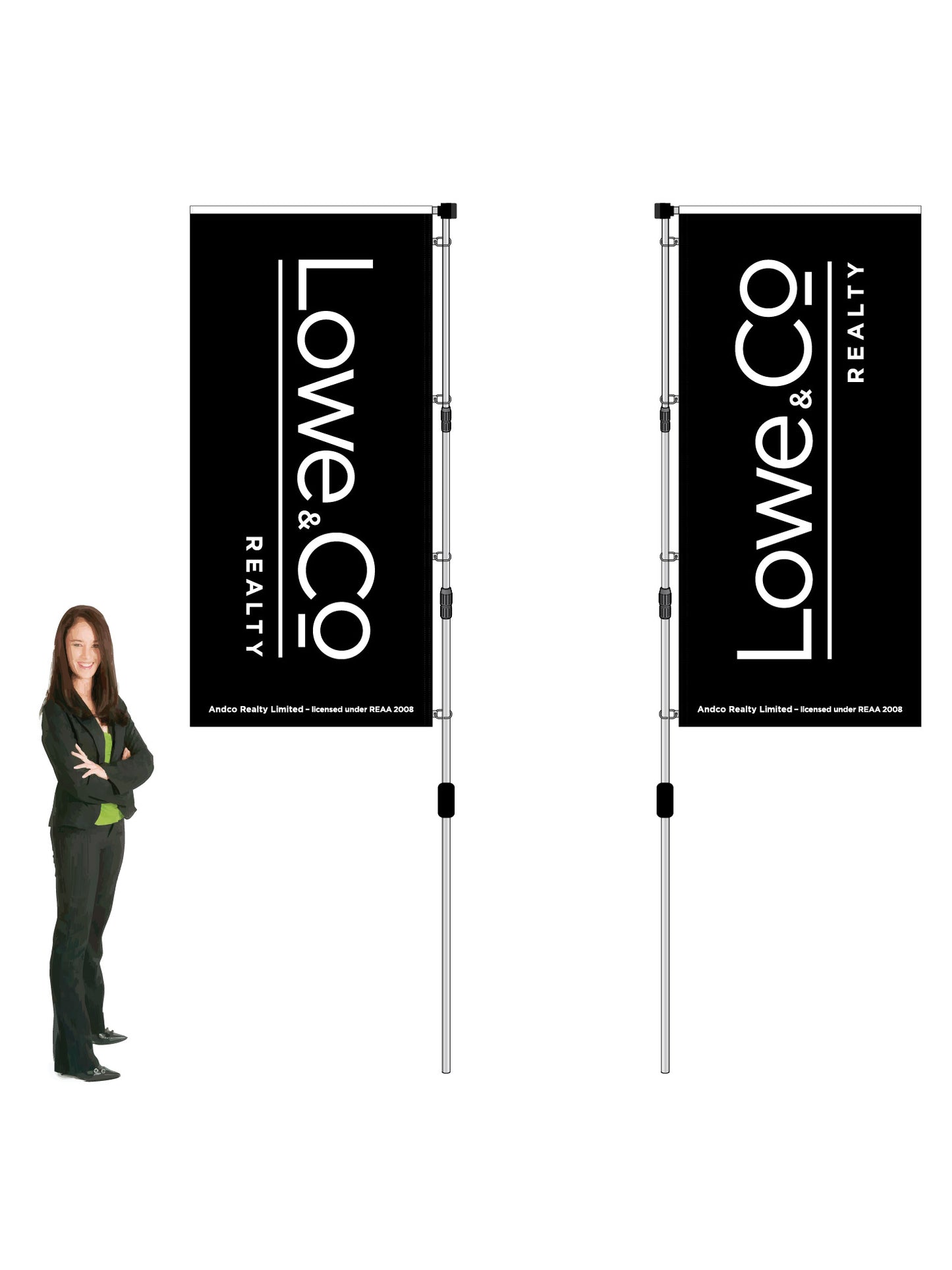 Durapole XT Flag and Display Double-Sided || AndCo REAL ESTATE