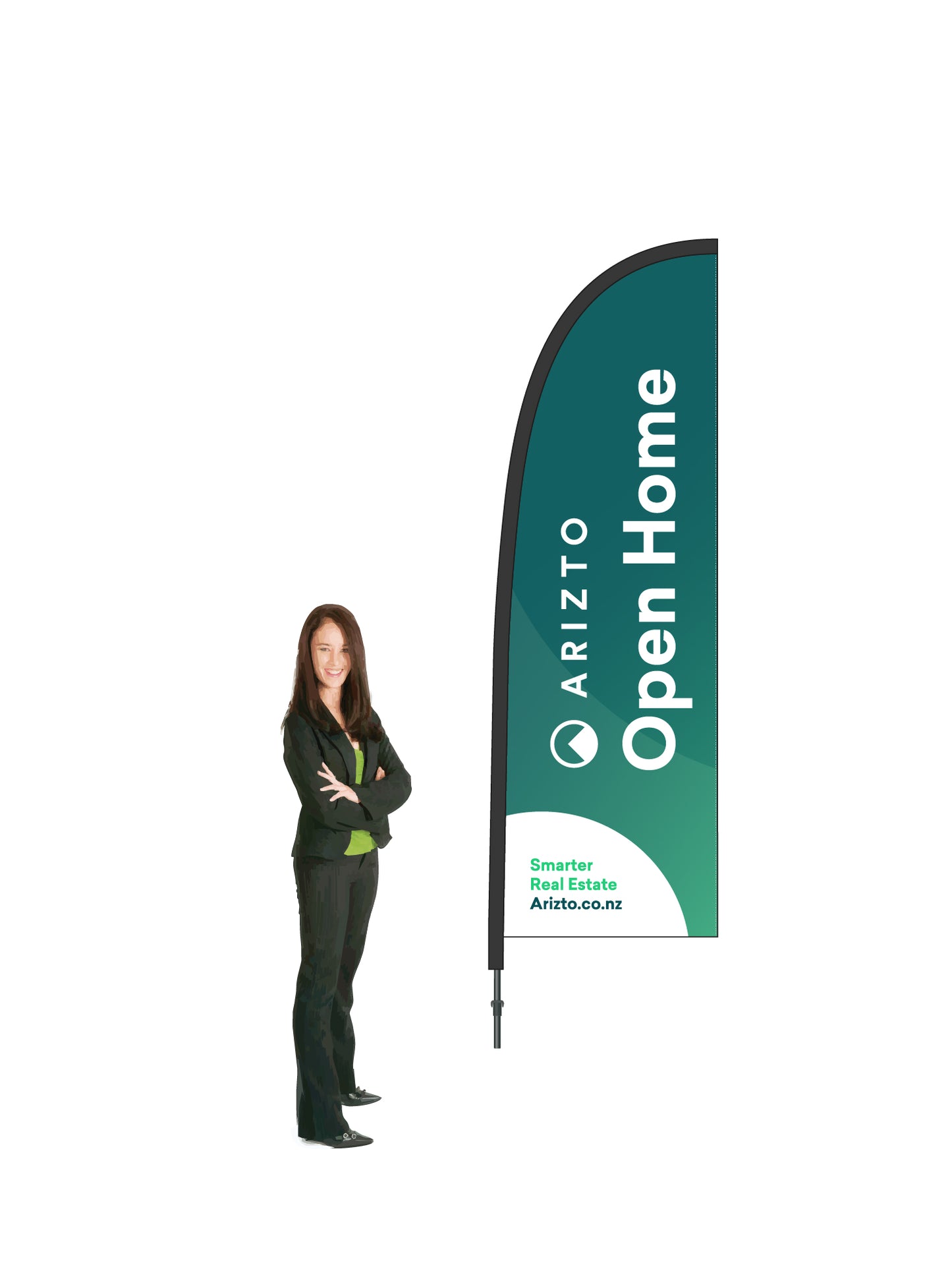Durapole® Flex OPEN HOME Flag and Display - Single-Sided.|| ARIZTO REAL ESTATE