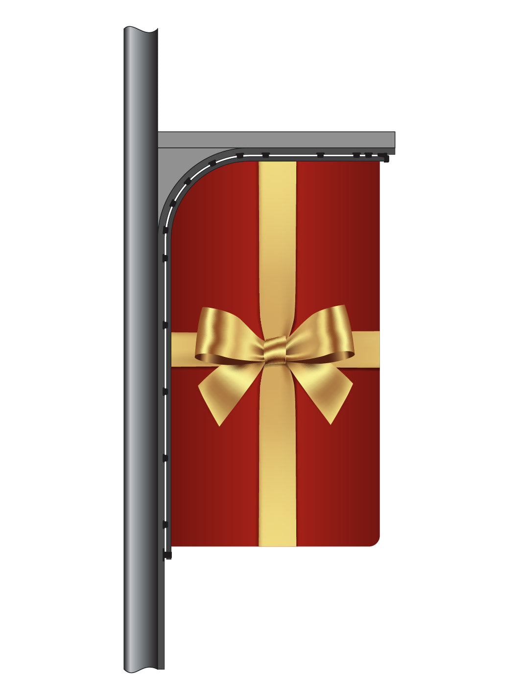 Christmas Present - Red & Gold Streetflag