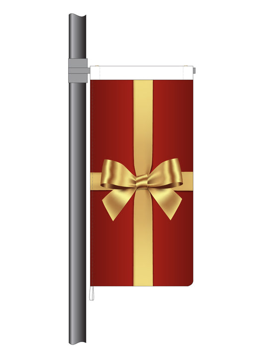 Christmas Present - Red & Gold Streetflag