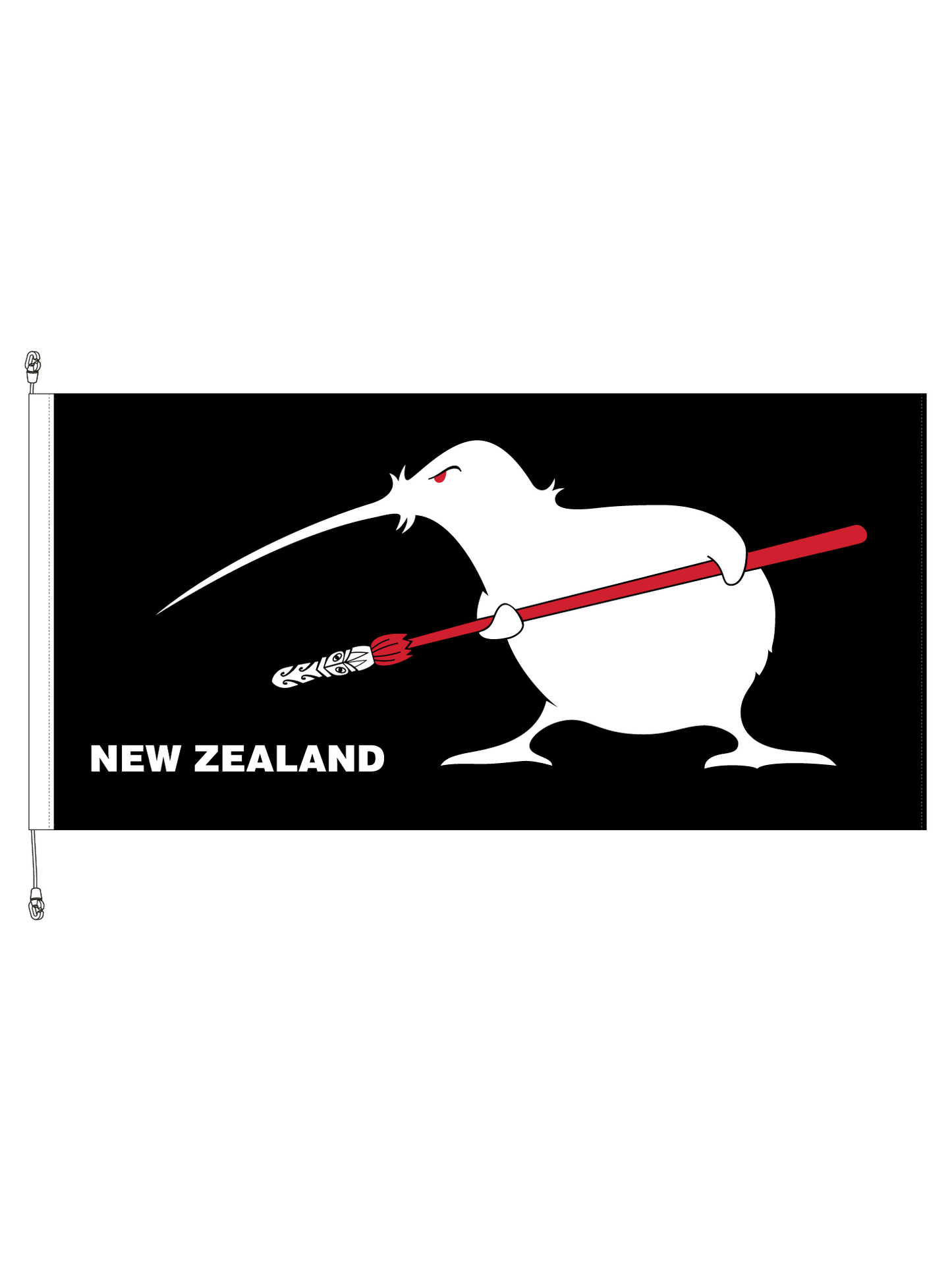 Fighting Kiwi Flag || Premium (with exclusive Swivel Clips).