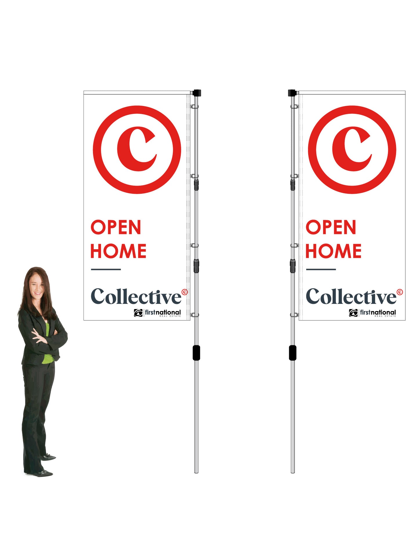 Durapole XT Flag and Display Double-Sided || First National Collective REAL ESTATE