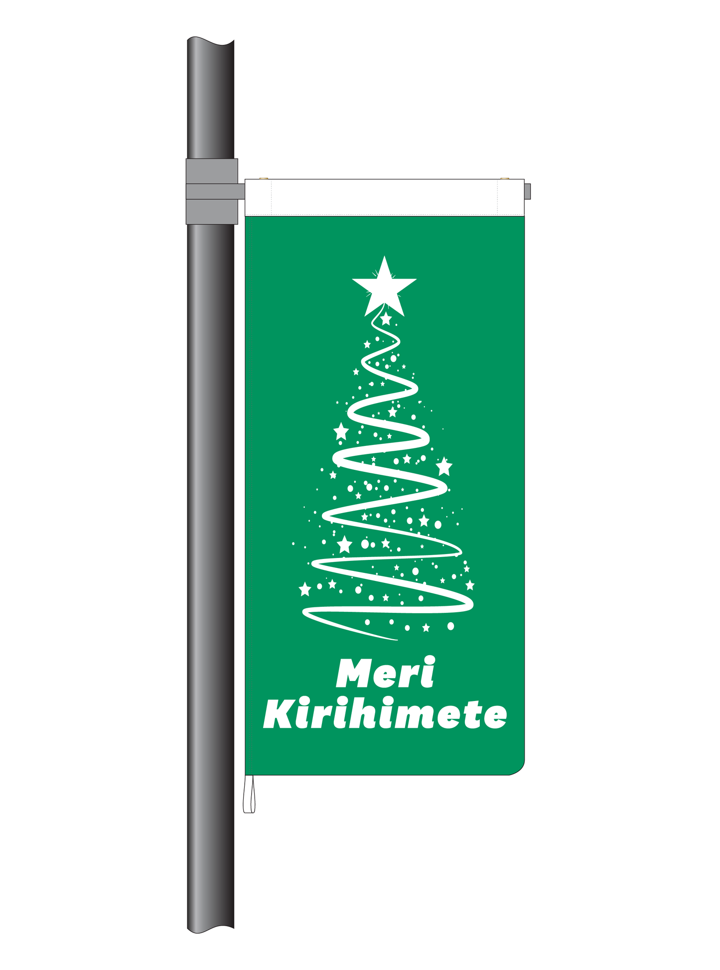 Green Christmas Ribbon Flag Te Reo || (Code: RT28)