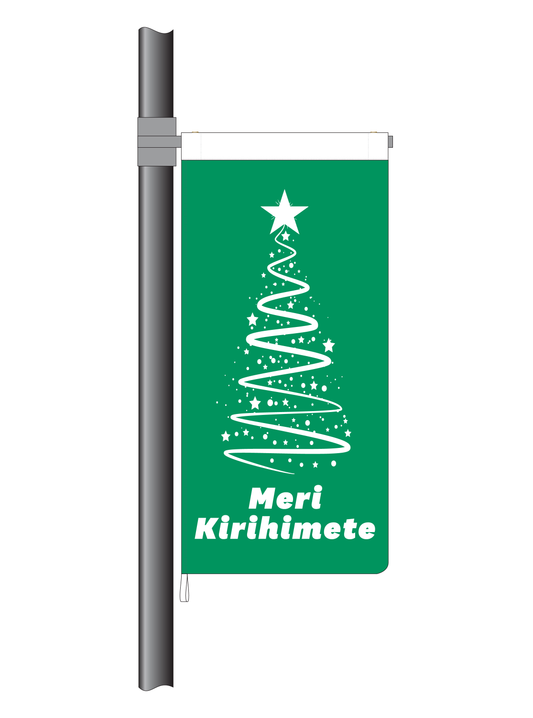 Green Christmas Ribbon Flag Te Reo || (Code: RT28)