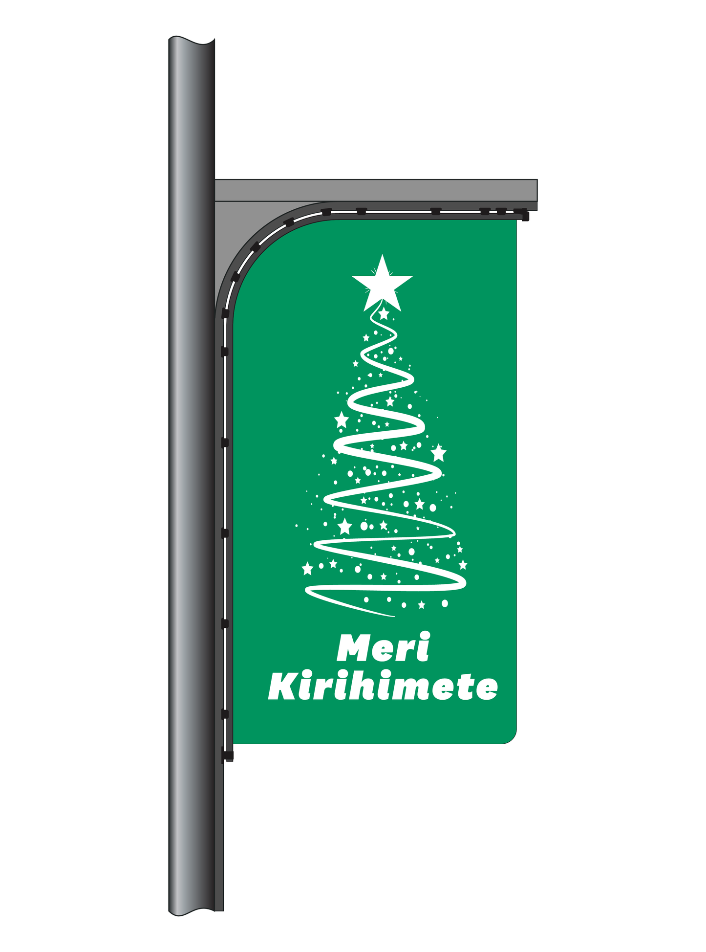 Green Christmas Ribbon Flag Te Reo || (Code: RT28)