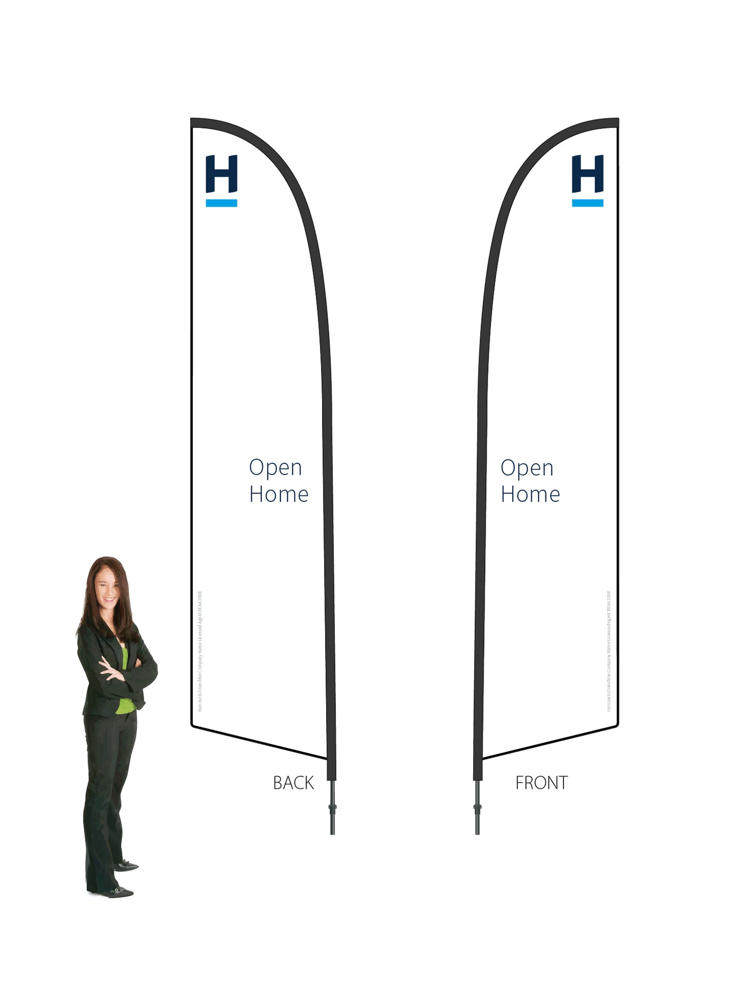 Harcourts 2026 OPEN HOME Durapole® Flex LARGE Double-Sided