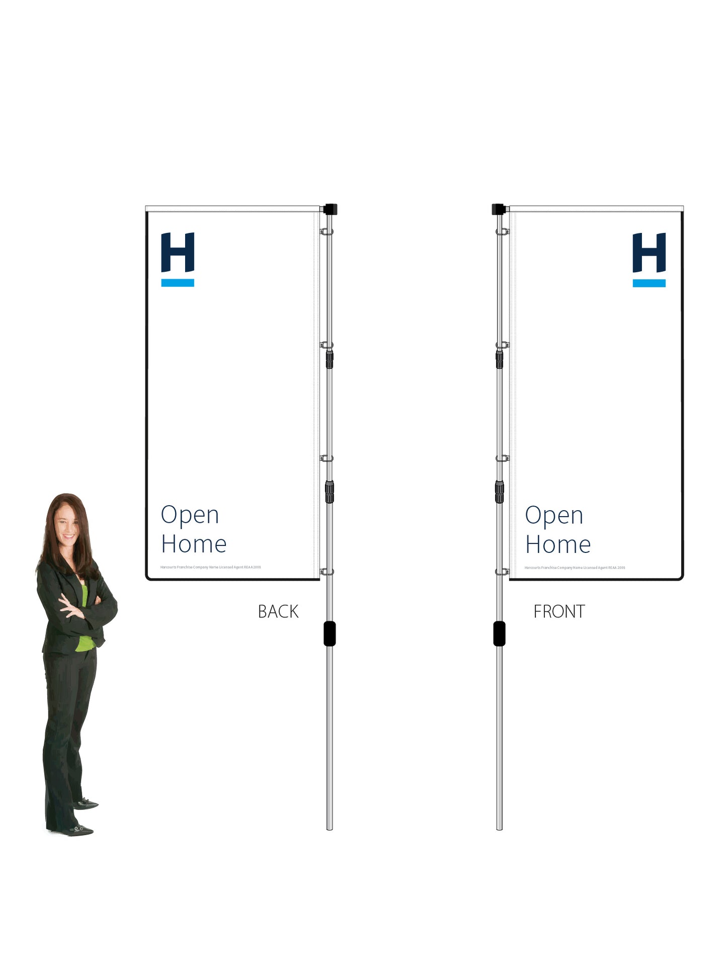 Harcourts 2026 OPEN HOME Durapole® XT Double-Sided