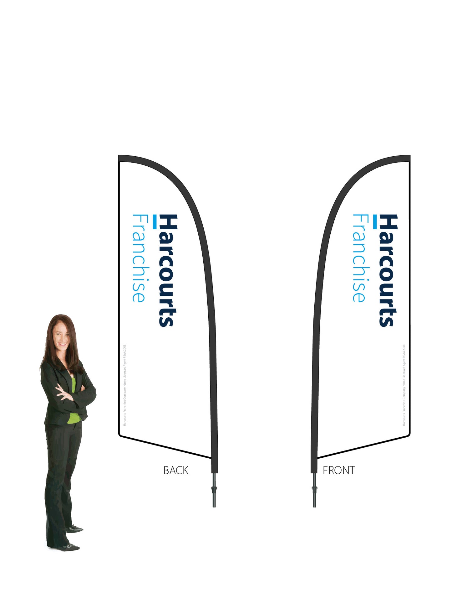 Harcourts 2026 LOGO Durapole® Flex SMALL Double-Sided || multiple designs available