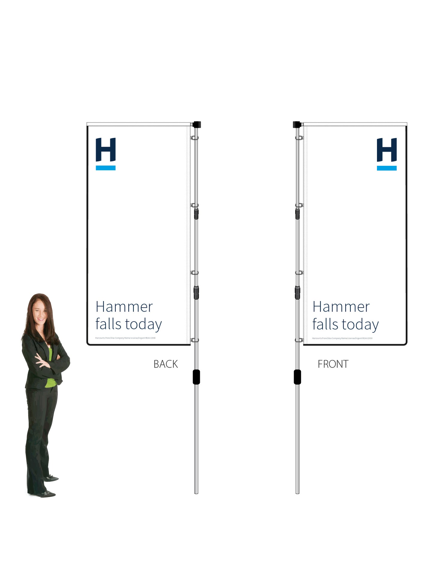 Harcourts 2026 AUCTION Durapole® XT Double-Sided || multiple designs available