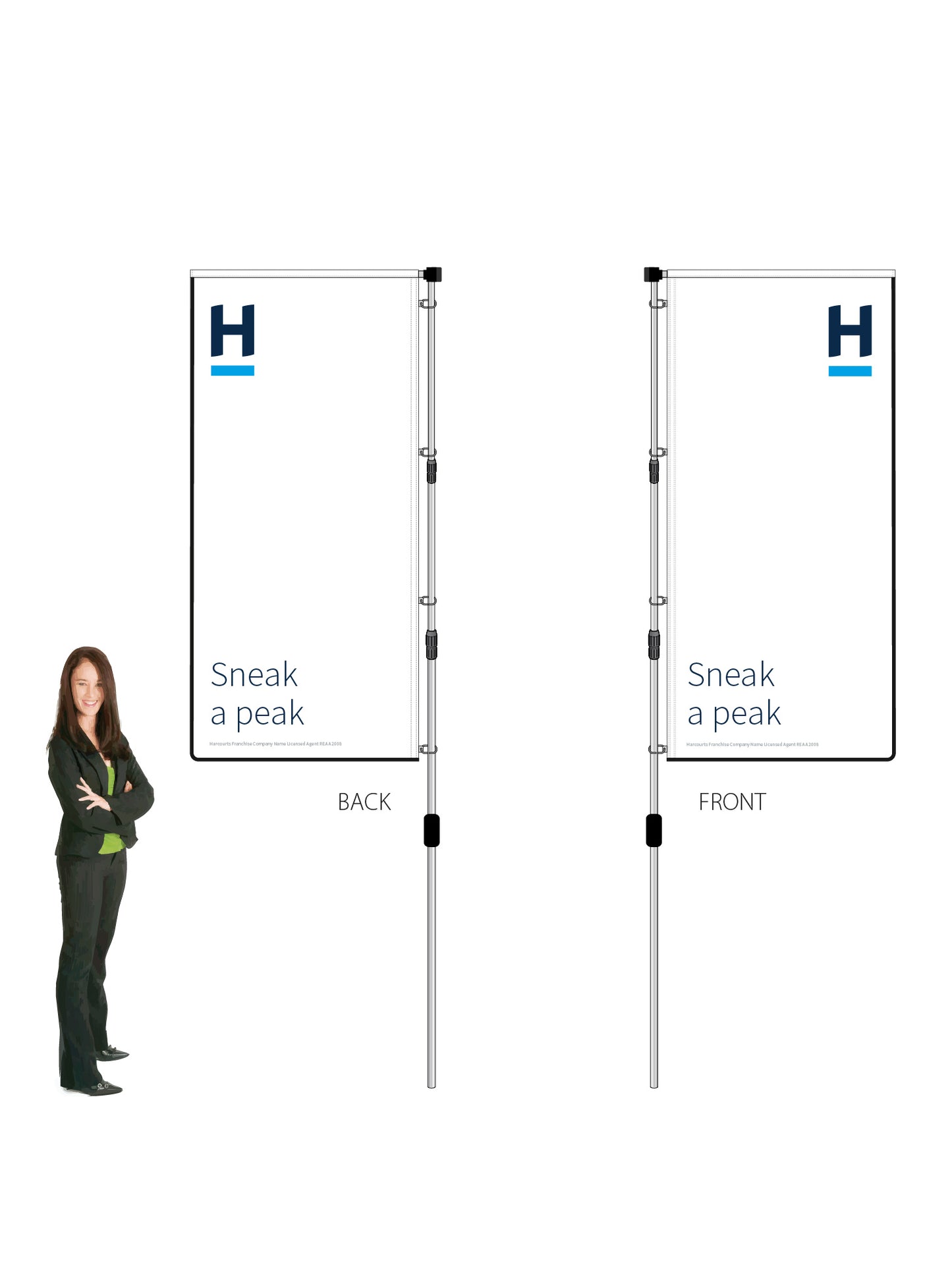 Harcourts 2026 OPEN Durapole® XT Double-Sided || multiple designs available