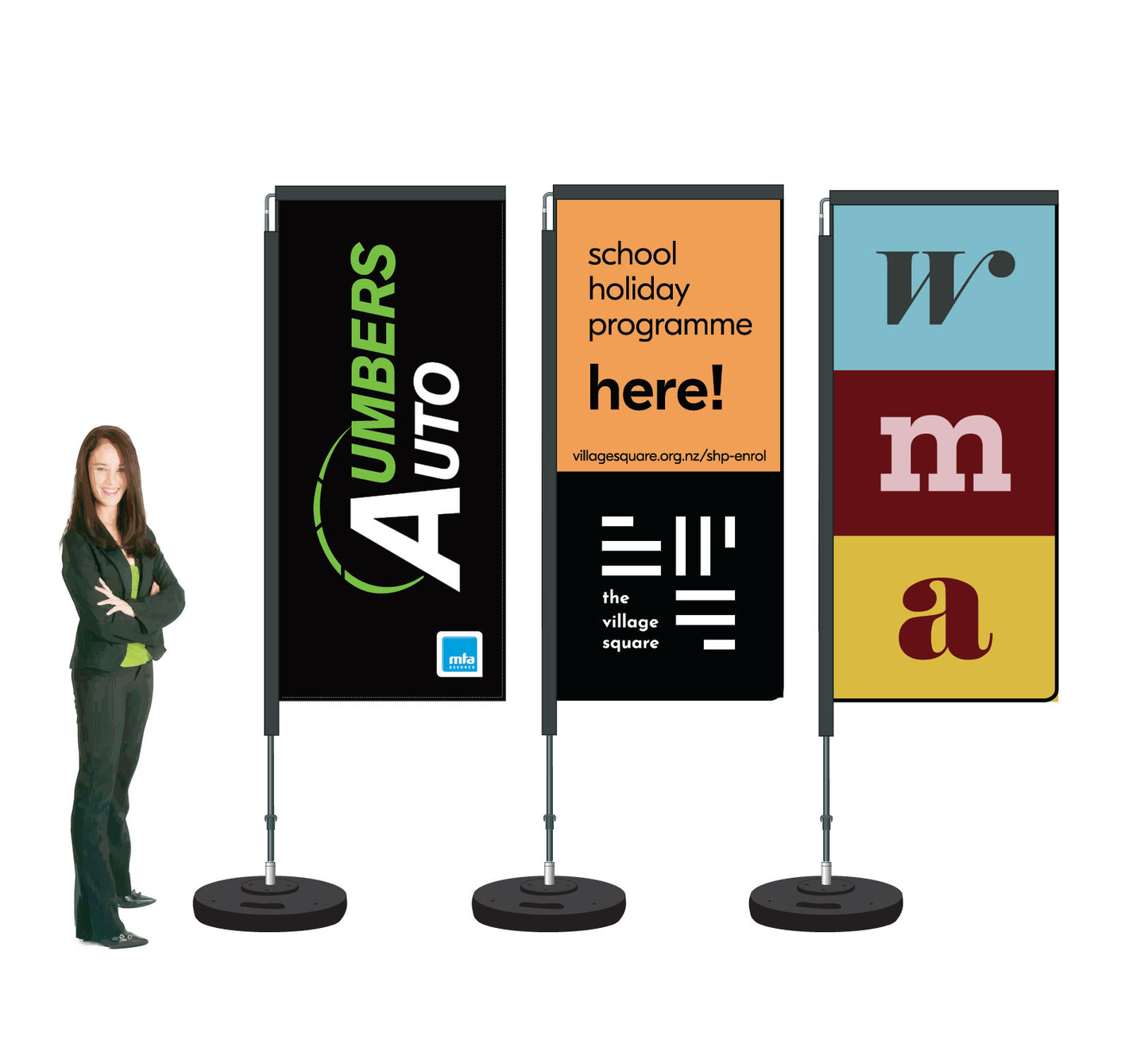 Rectangle Flag Displays. Durapole Swing. Custom. || SAVE ON-LINE! COMMERCIAL GRADE.