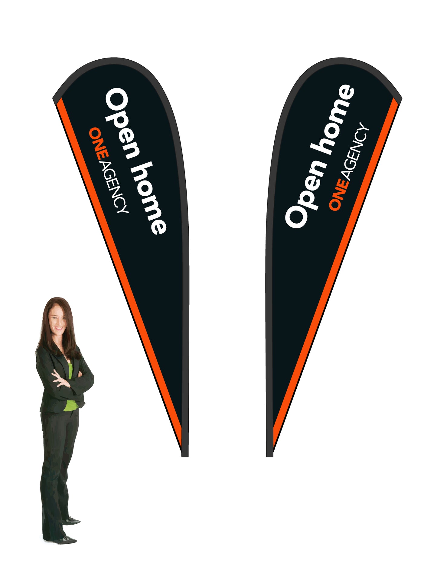 Durapole® Mayfly Double-Sided Flag and Display || One Agency REAL ESTATE