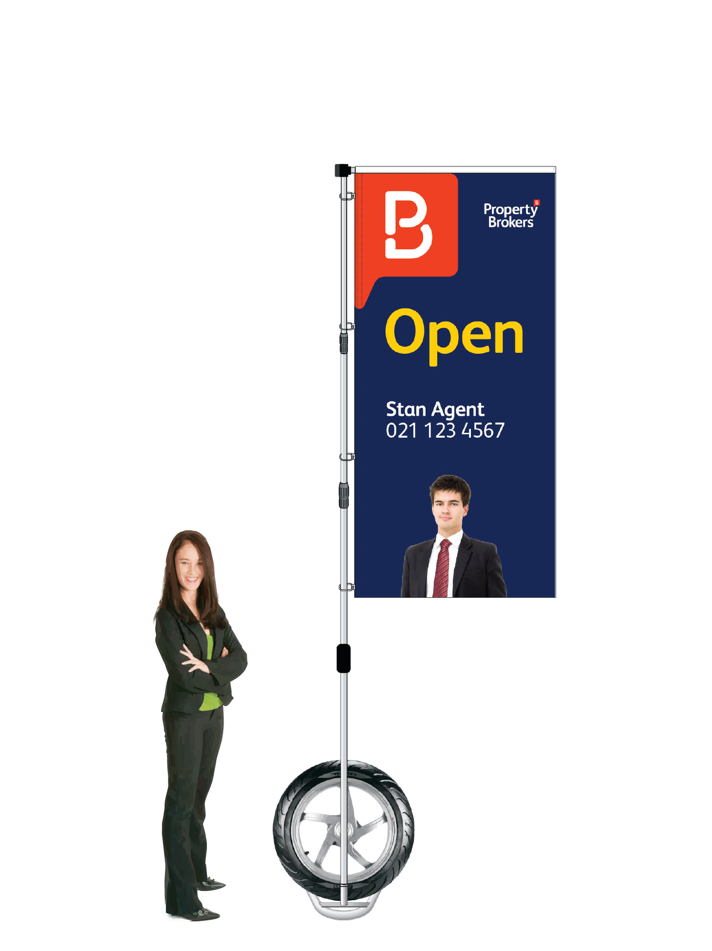 Custom Durapole XT Display 'OPEN' Double -Sided flag