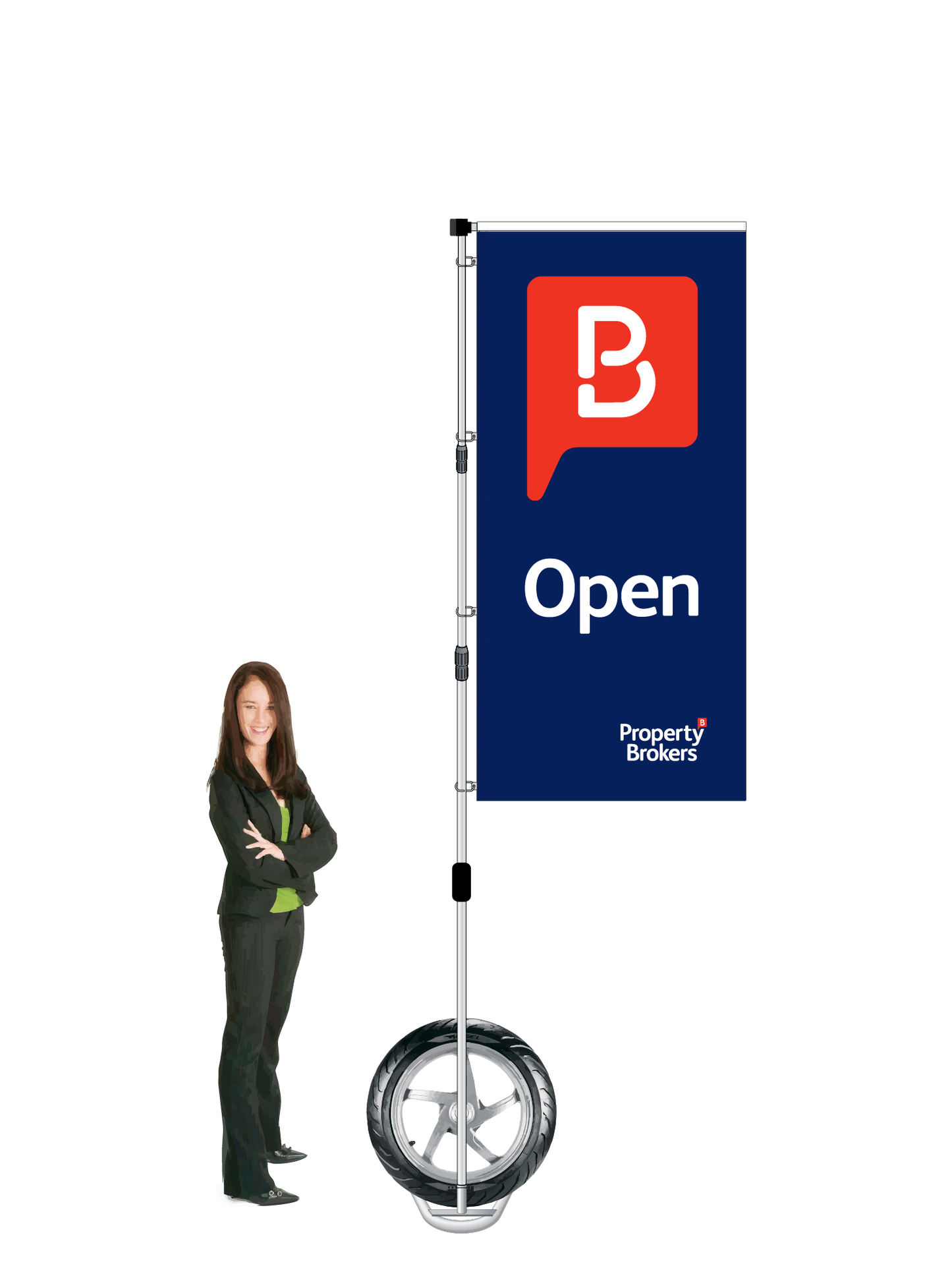 Durapole XT Display 'OPEN' Single -Sided flag