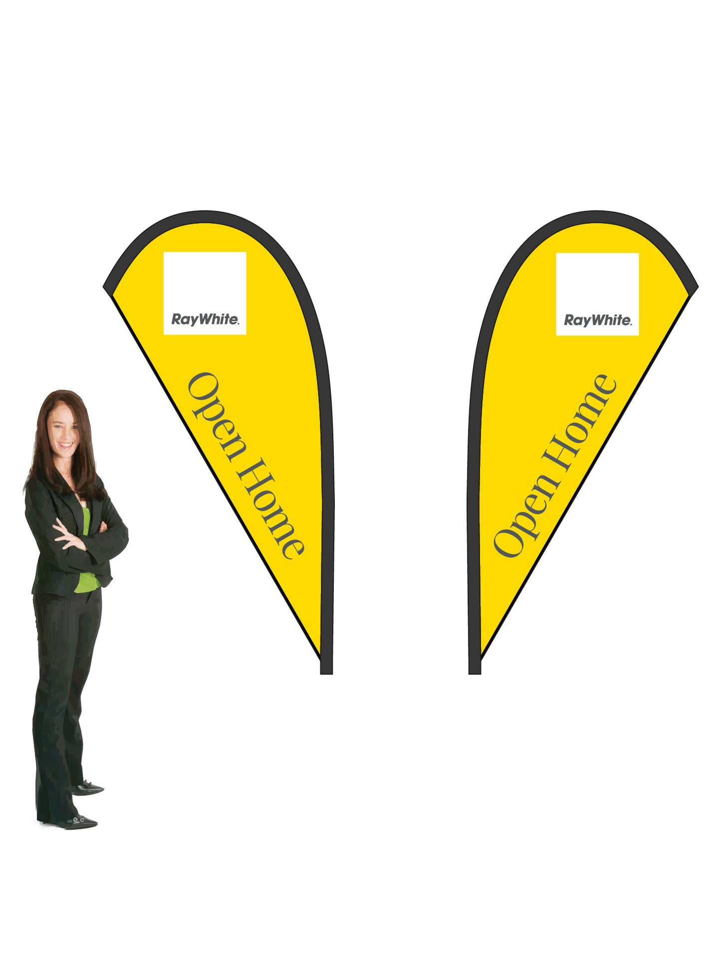 Durapole® Mayfly Double-Sided Flag and Display || Ray White REAL ESTATE