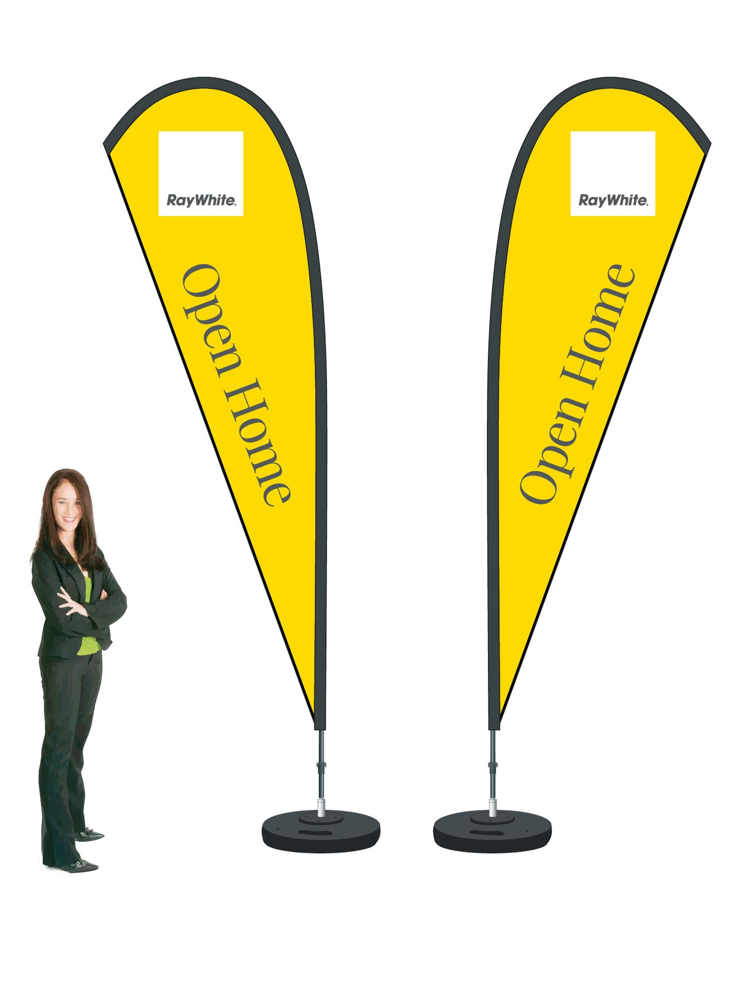 Durapole® Mayfly Double-Sided Flag and Display || Ray White REAL ESTATE