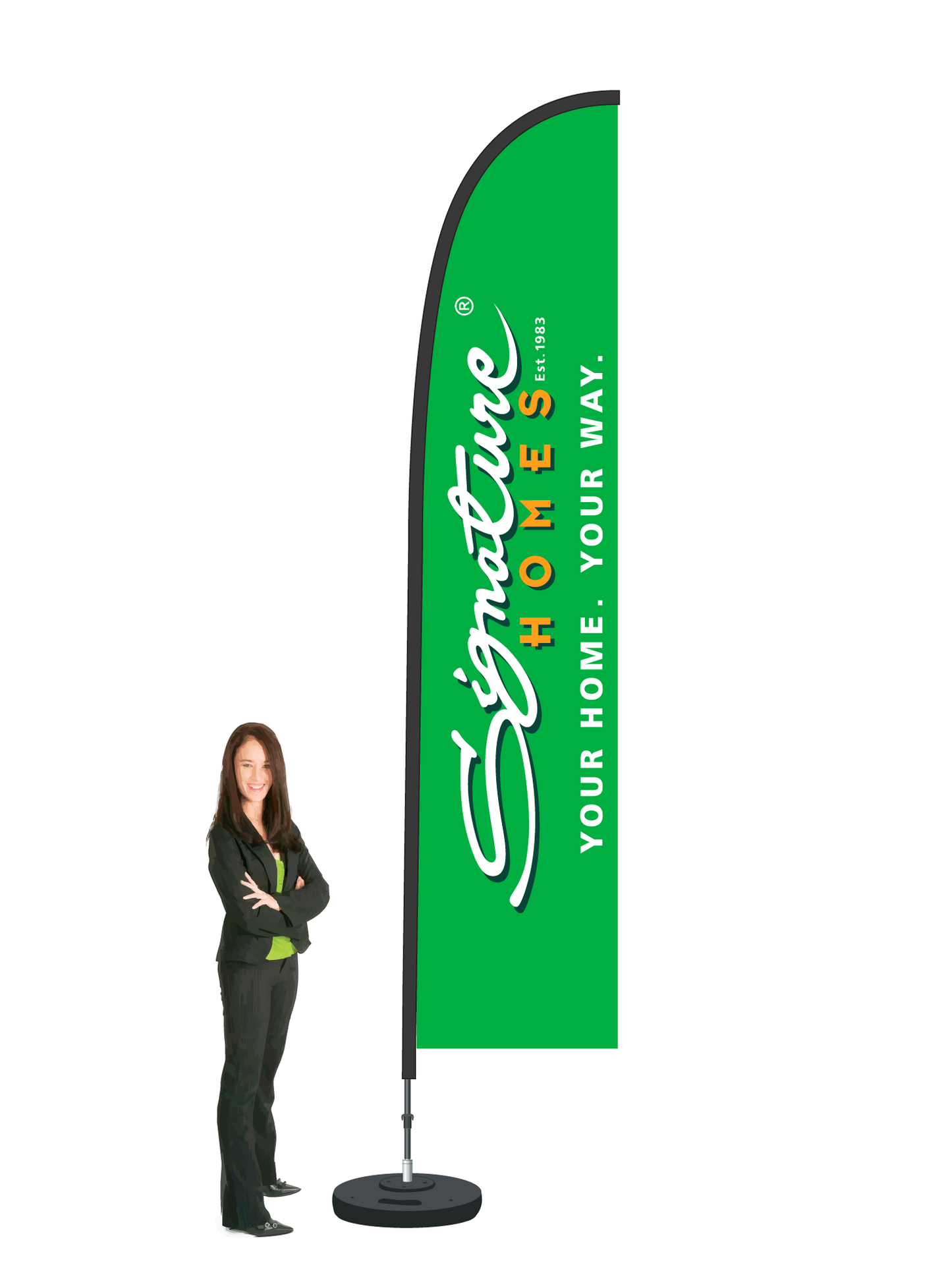 Signature Homes Durapole Flex Single Sided Flag Display - Large 3.5m. Minimum Order Quantity of 20
