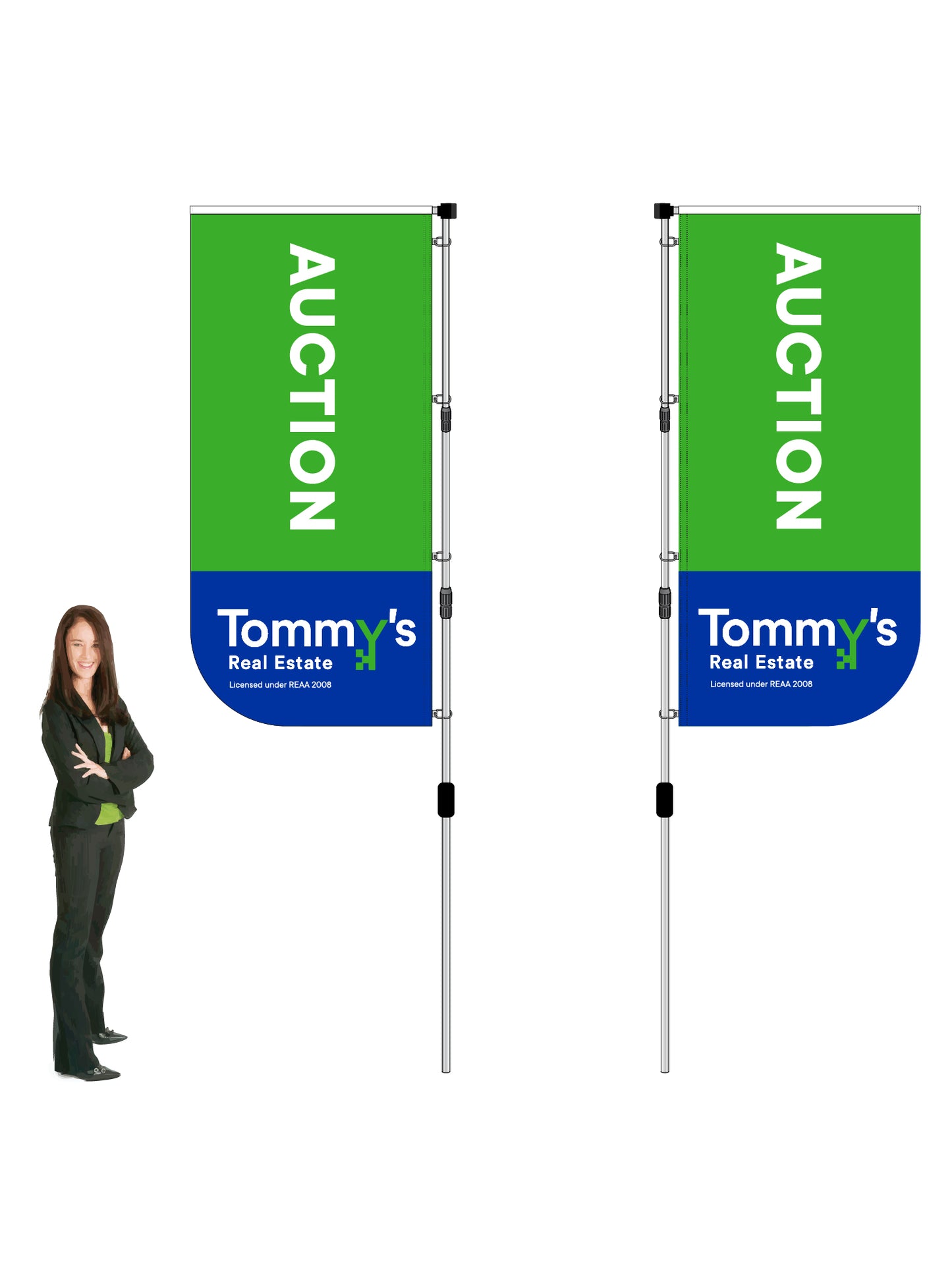 Durapole XT Flag and Display Double-Sided || Tommy's REAL ESTATE