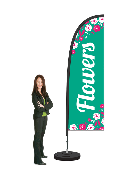 Flowers Flag and Display. Commercial Grade || 2.6m High