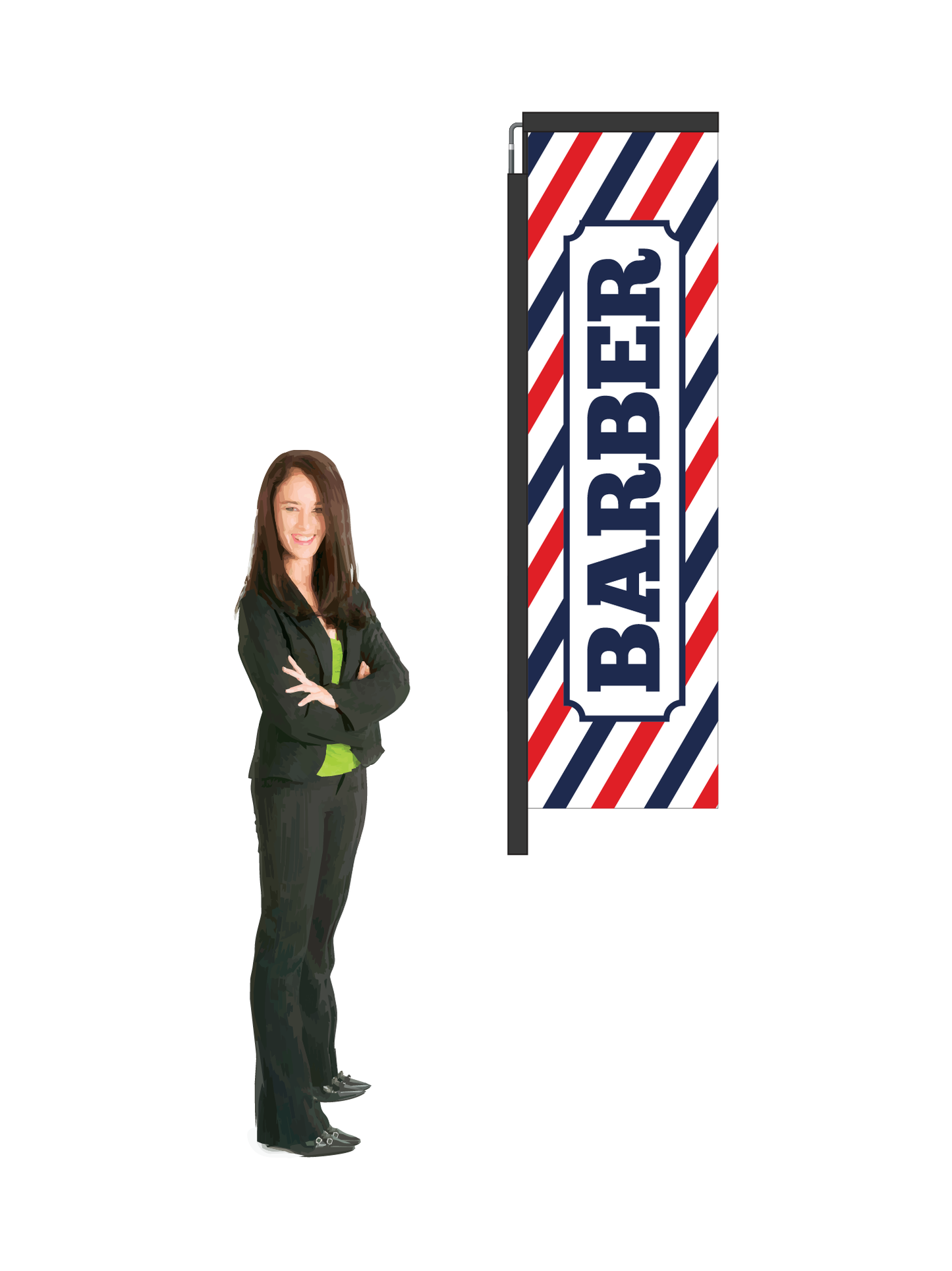 Barber Display and Flag.