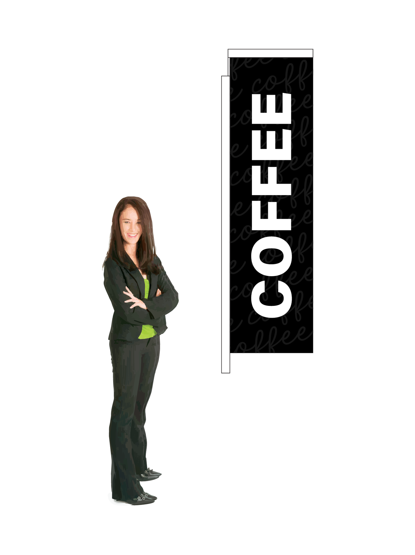 Coffee Black Pavement Display and Flag || Value Range