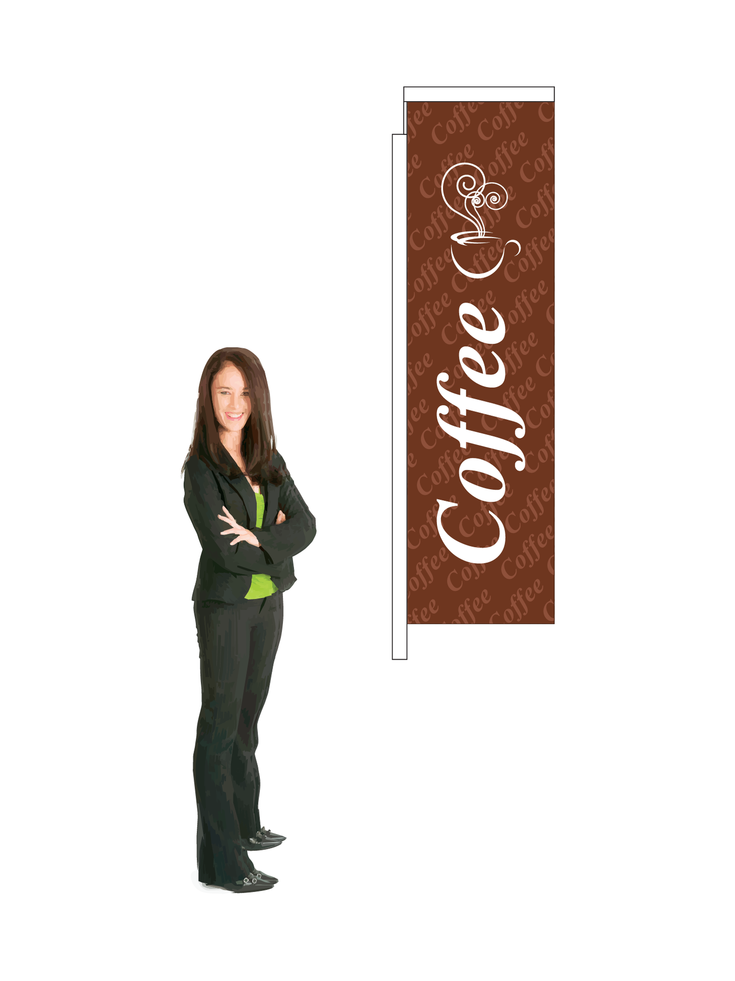 Coffee Brown Pavement Display and Flag || Value Range