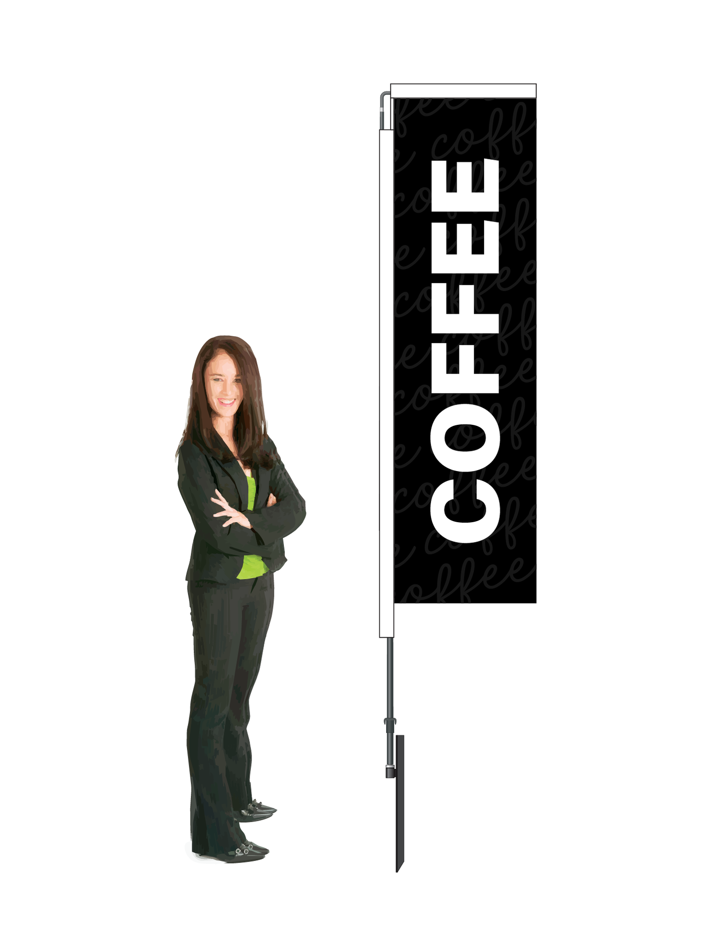 Coffee Black Pavement Display and Flag || Value Range