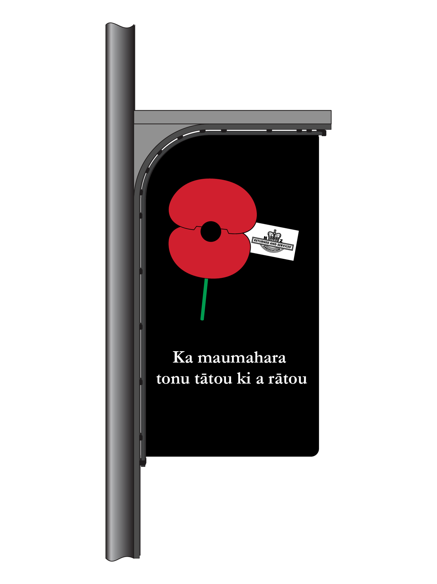 ANZAC We will Remember Them StreetFlag (Te Reo version)