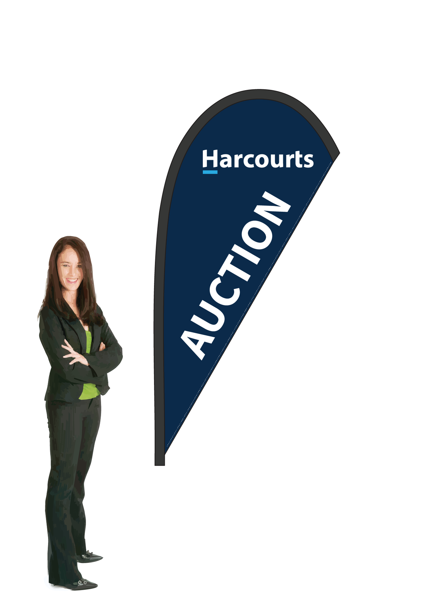 Harcourts Auction Durapole Mayfly Single Sided