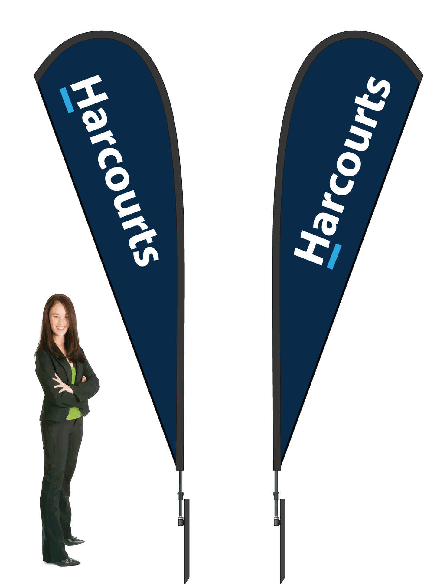 'Harcourts' Durapole Mayfly Double Sided. Small and Large.