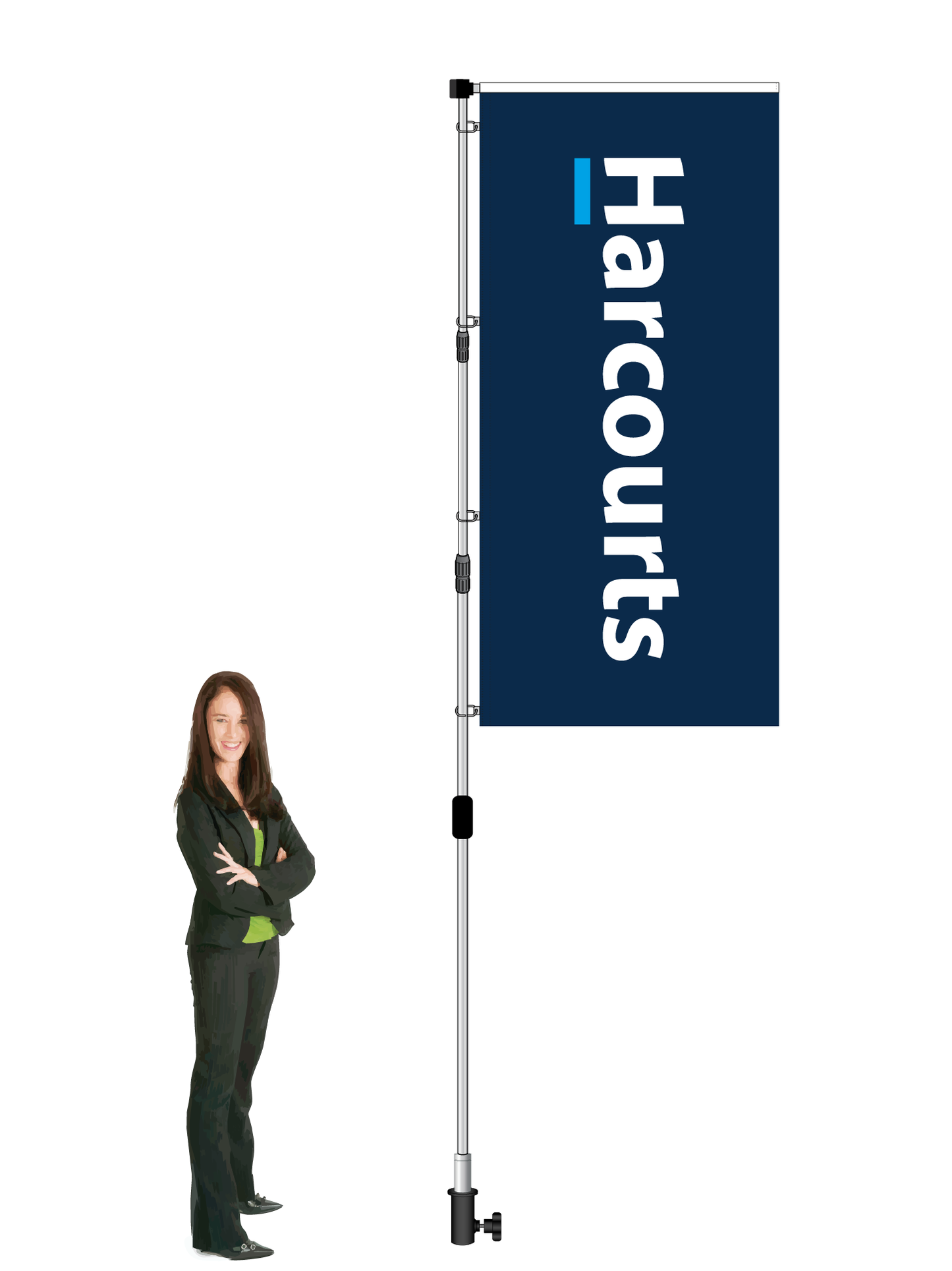 'Harcourts' Branded Durapole XT Flag and Display || Exclusive product