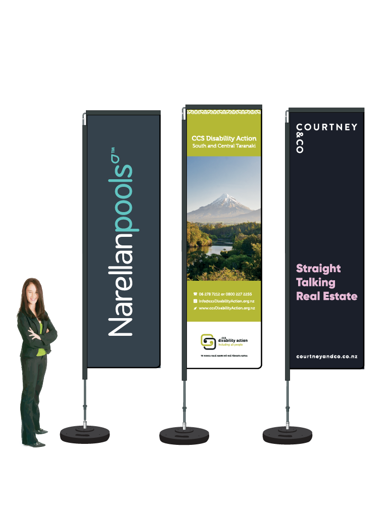 Rectangle Flag Displays. Durapole Swing. Custom. || SAVE ON-LINE! COMMERCIAL GRADE.