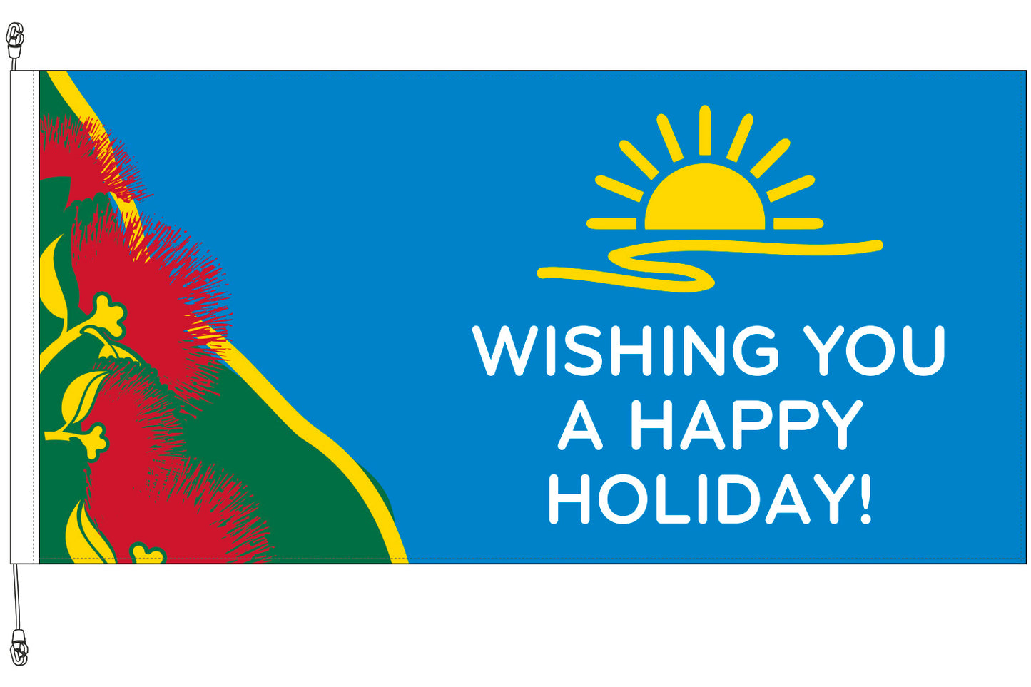 Christmas Beach Sun Horizontal Flag || 1800x900mm