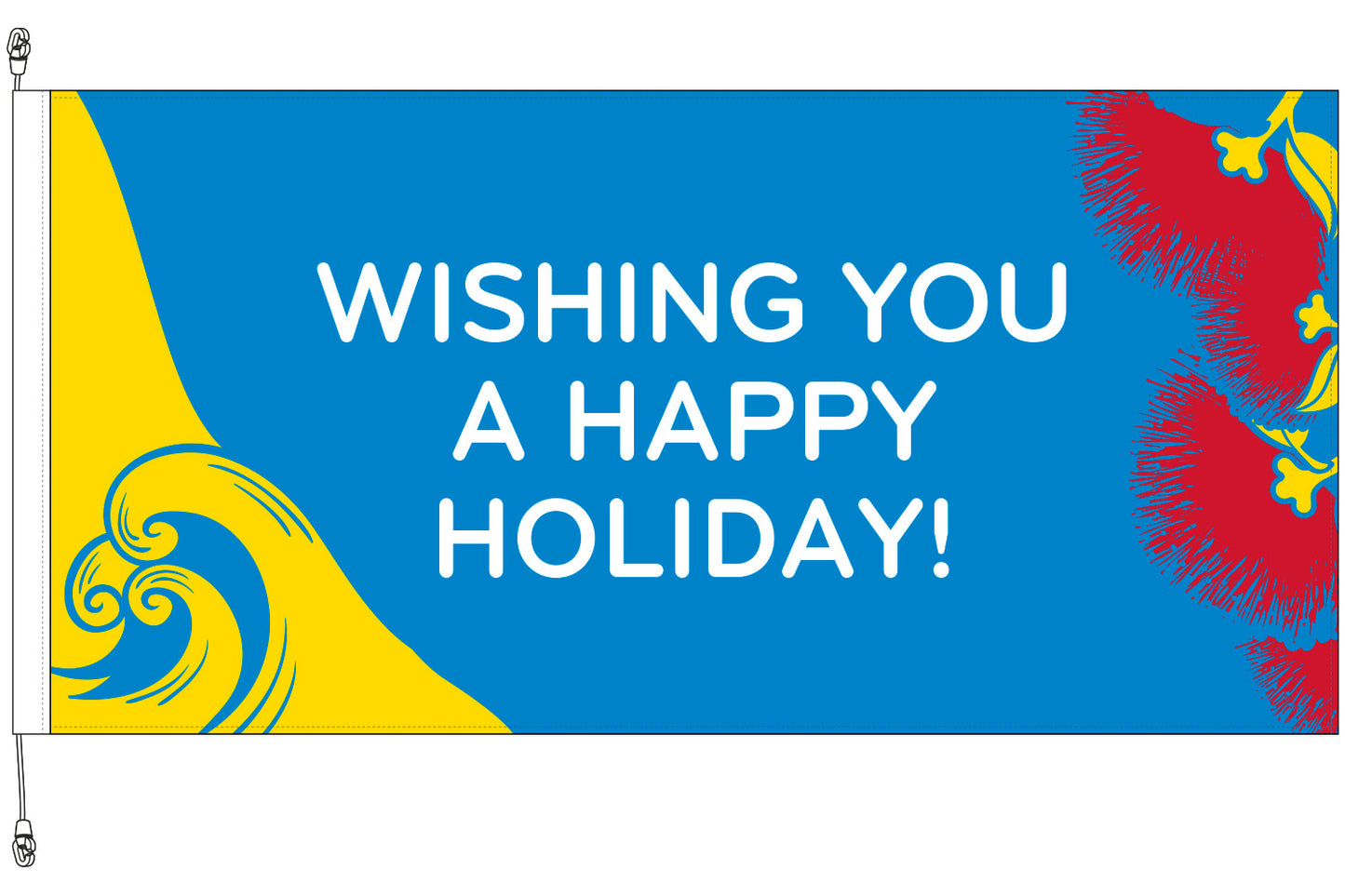 Christmas Waves Horizontal Flag || 1800x900mm