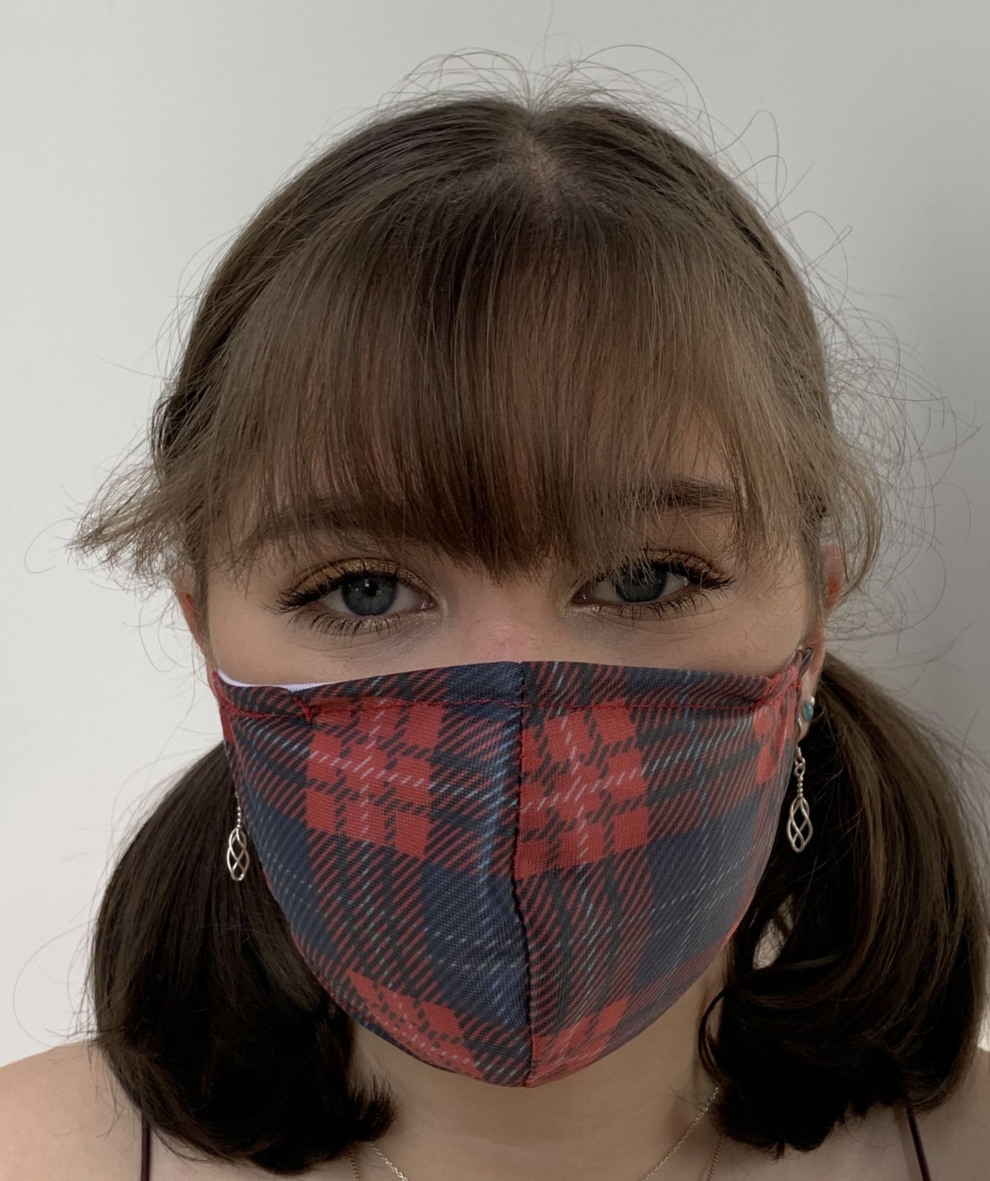FACE MASKS. RED TARTAN DESIGN ADULT AND YOUTH SIZES. PRICED FROM: