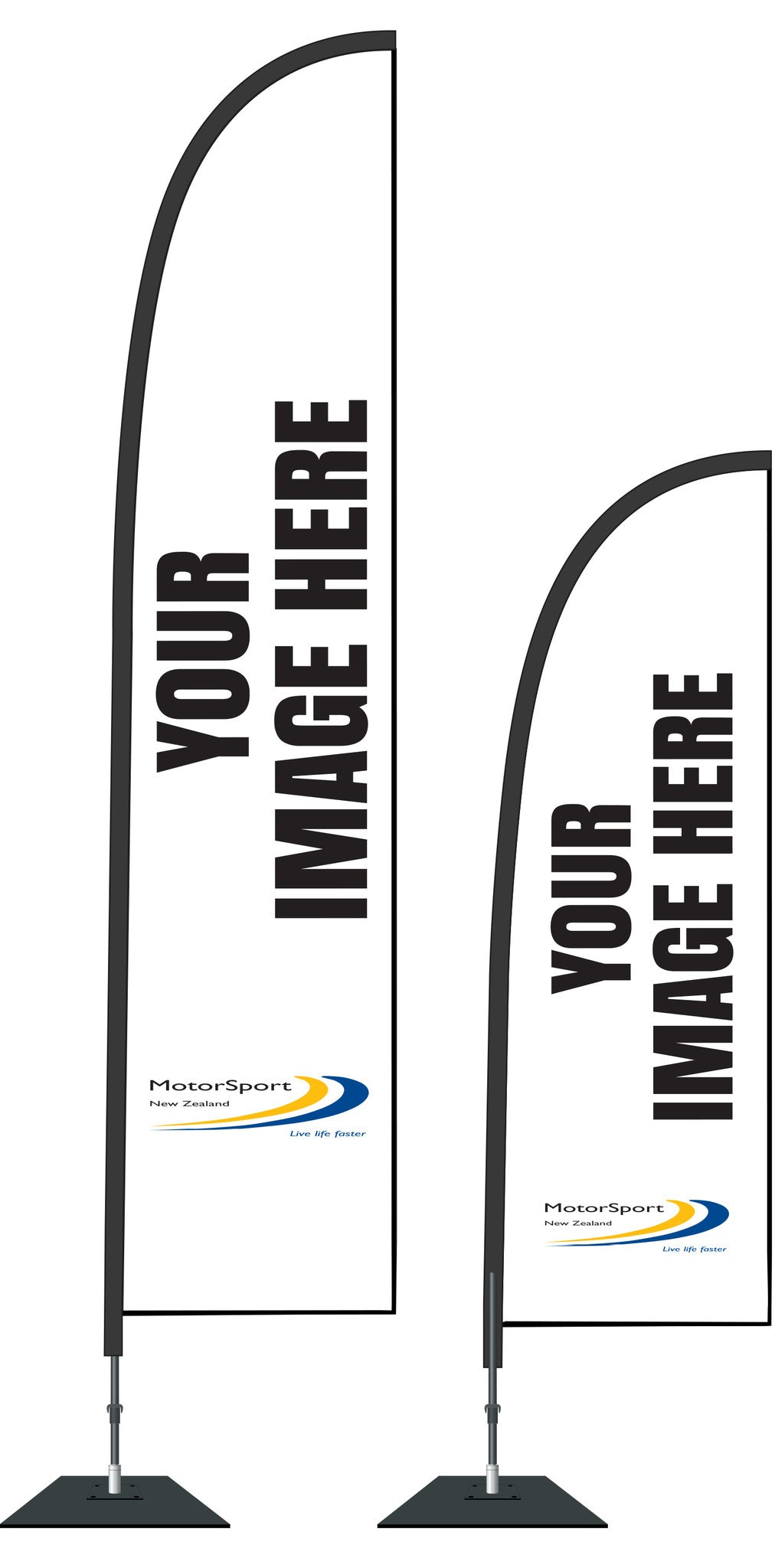 Motorsport Durapole Flex Custom Flag and Display with Motorsport logo