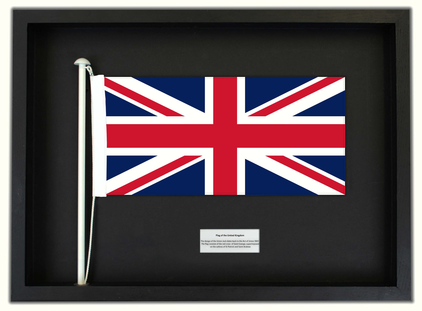 Authentic Union Jack in a Black Oak Frame || Free shipping in NZ.