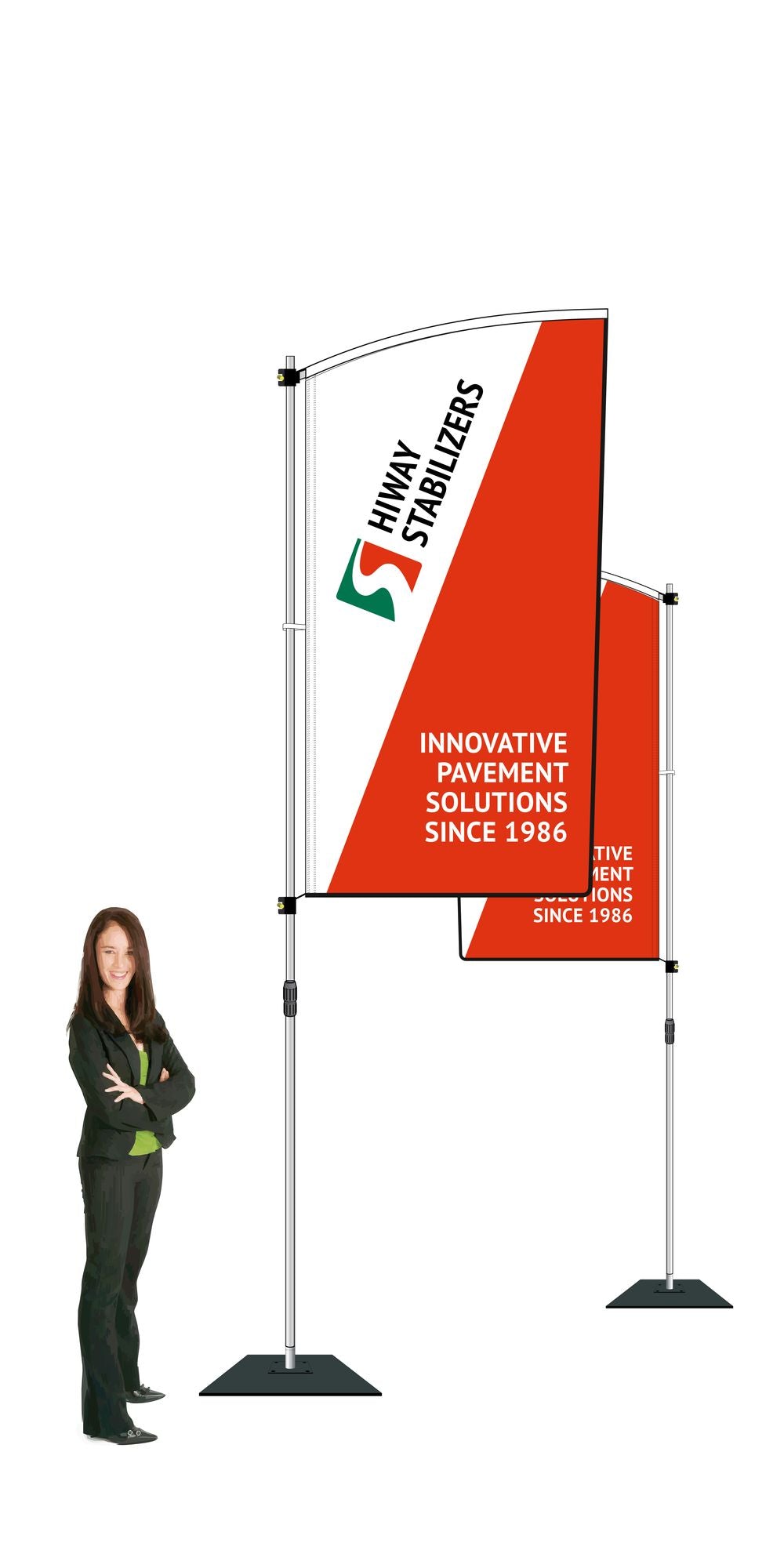 Durapole Flare Flag Display. || WHOLESALE. Compactable Pole Display System