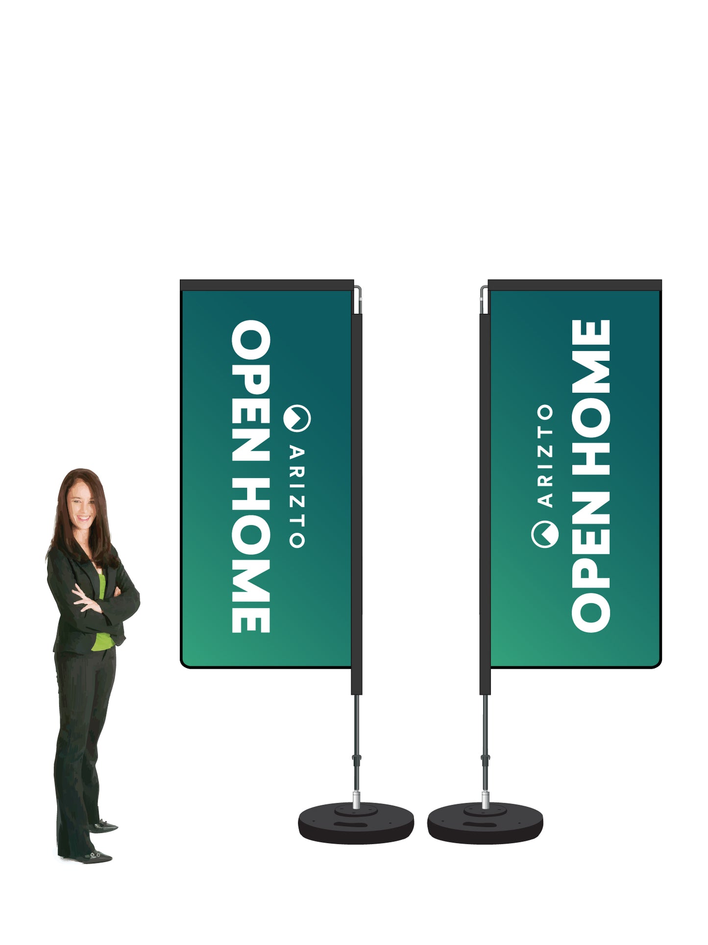 Durapole Swing OPEN HOME Double Sided. Small and Large || ARITZO REAL ESTATE