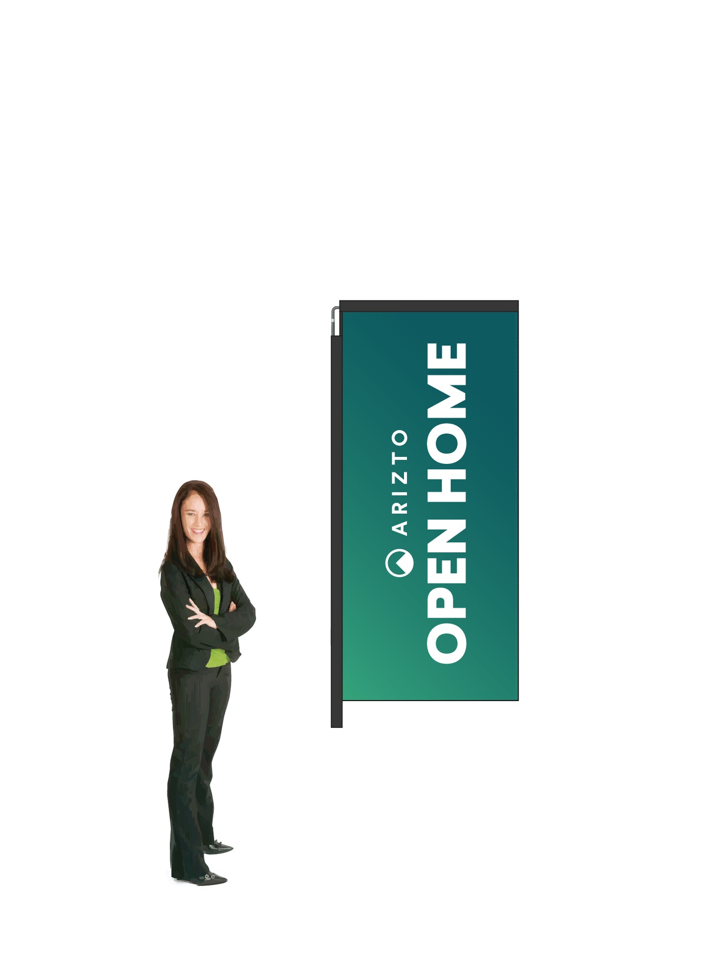 Durapole® Swing OPEN HOME Flag and Display - Single-Sided || ARITZO REAL ESTATE