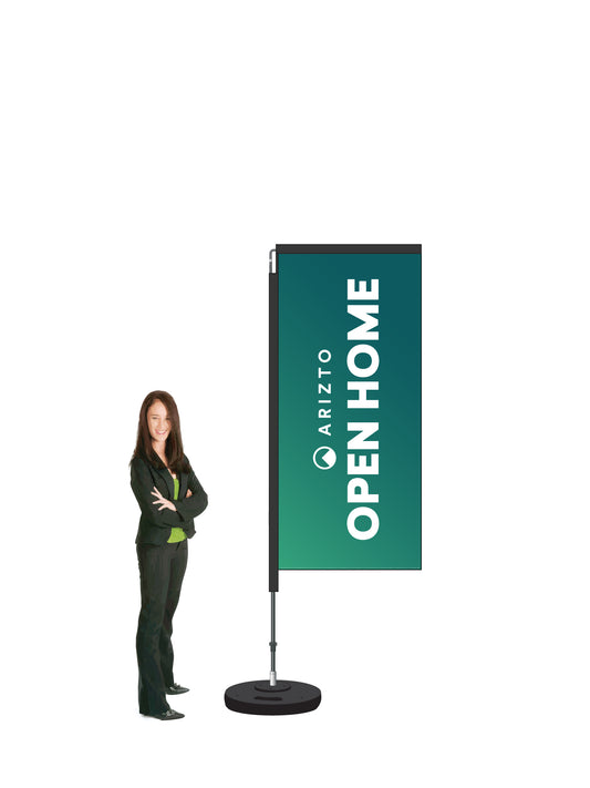 Durapole® Swing OPEN HOME Flag and Display - Single-Sided || ARITZO REAL ESTATE
