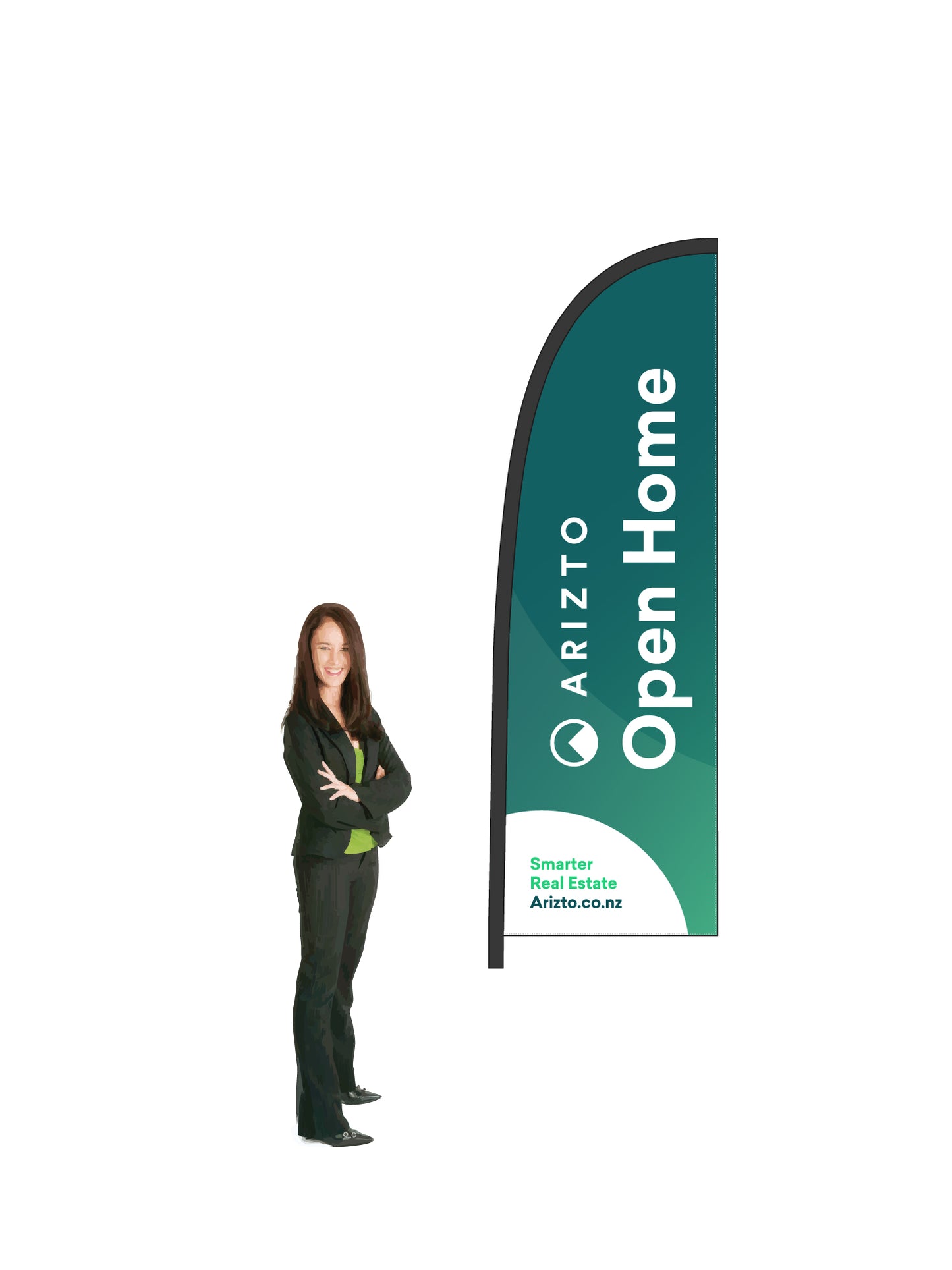 Durapole® Flex OPEN HOME Flag and Display - Single-Sided.|| ARIZTO REAL ESTATE