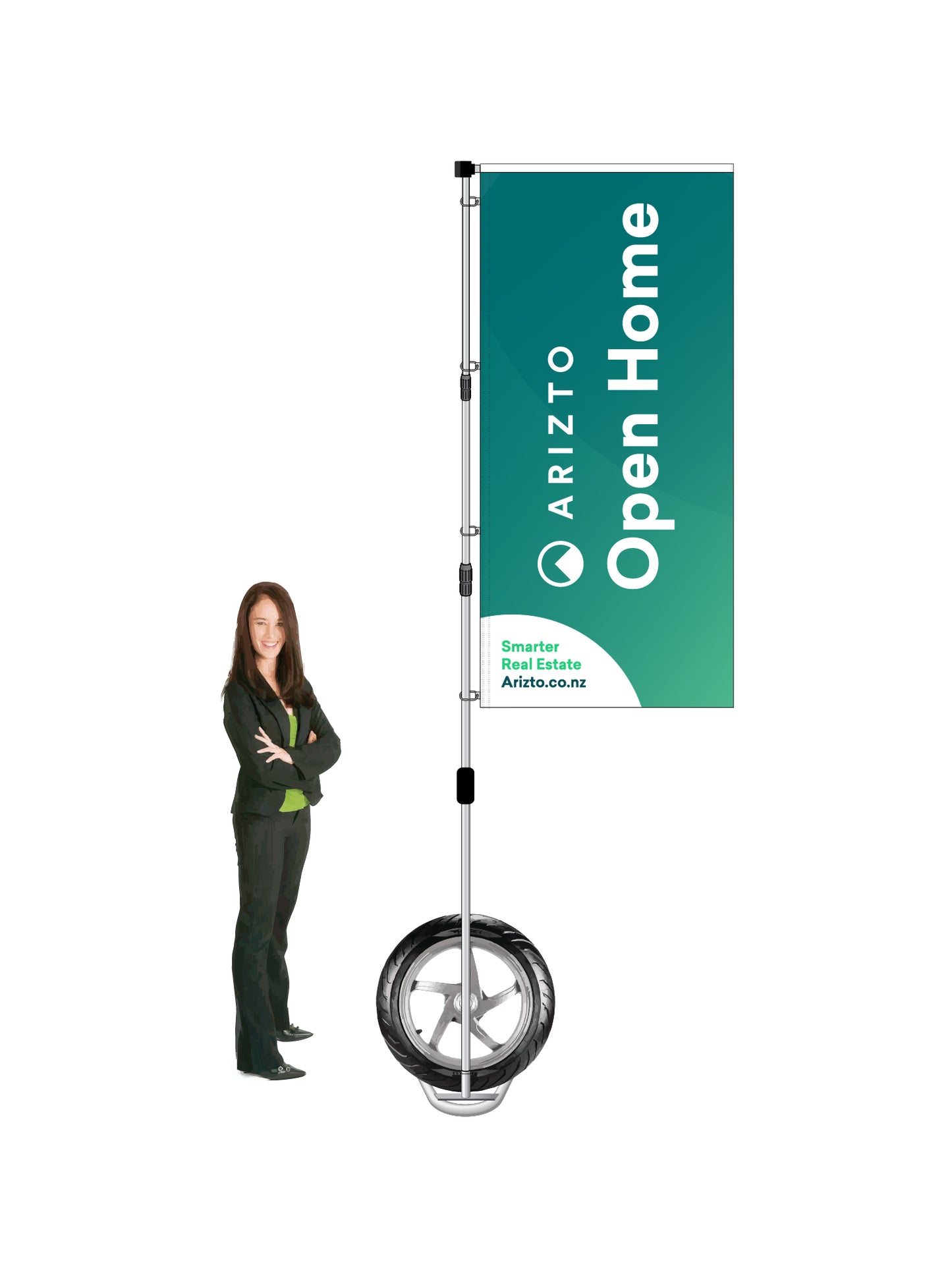 Durapole XT OPEN HOME  Flag and Display Single-Sided || ARITZO REAL ESTATE