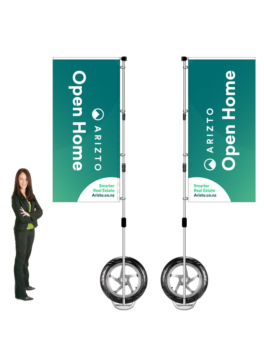 Durapole XT OPEN HOME Flag and Display Double-Sided || ARITZO REAL ESTATE