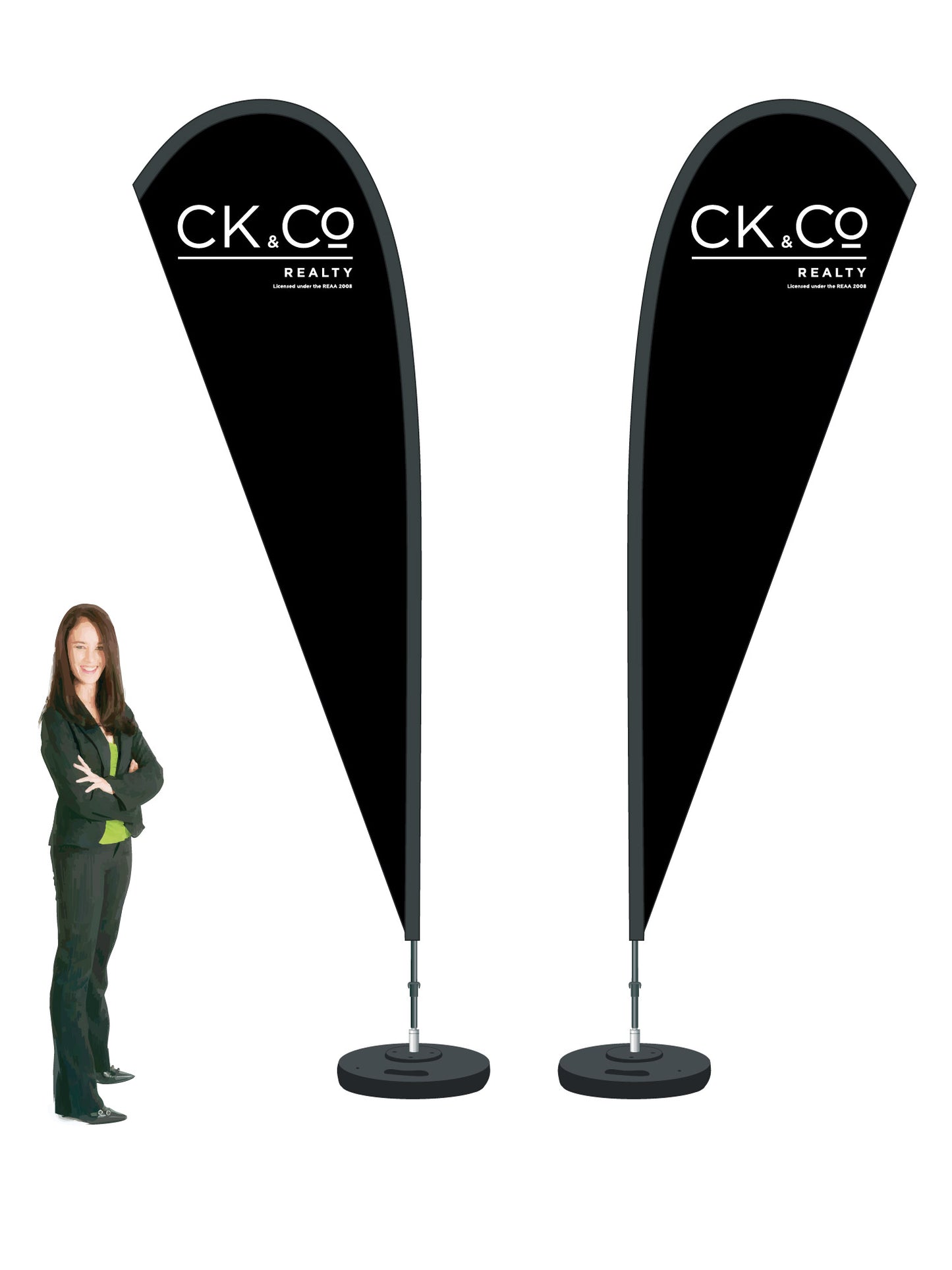 Durapole® Mayfly Double-Sided Flag and Display || AndCo REAL ESTATE