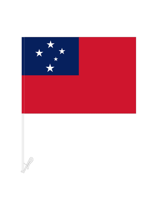 Samoa Car Flag & Pole || Pack of 2