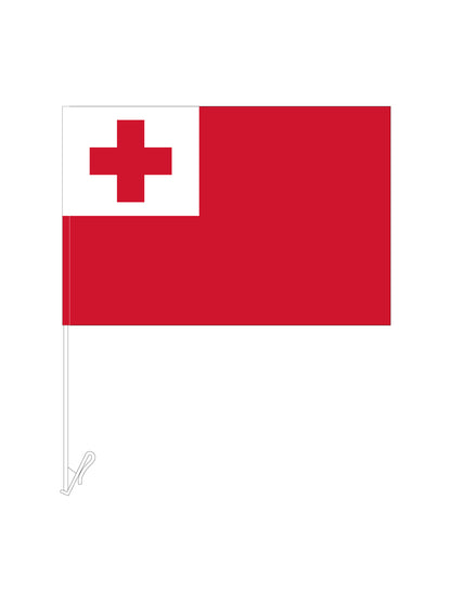 Tonga Car Flag & Pole || Pack of 2