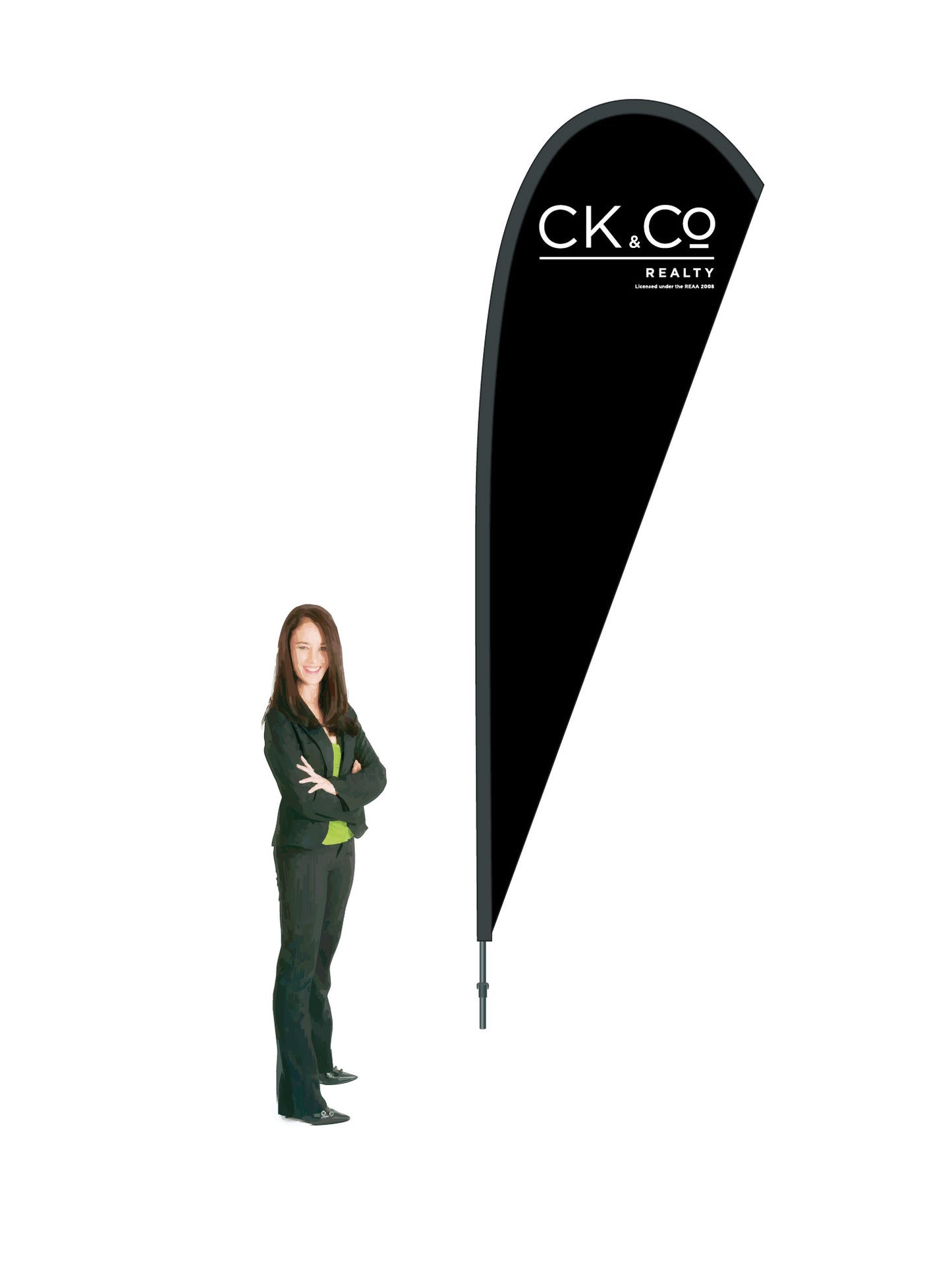 Durapole® Mayfly Single-Sided Flag and Display || AndCo REAL ESTATE